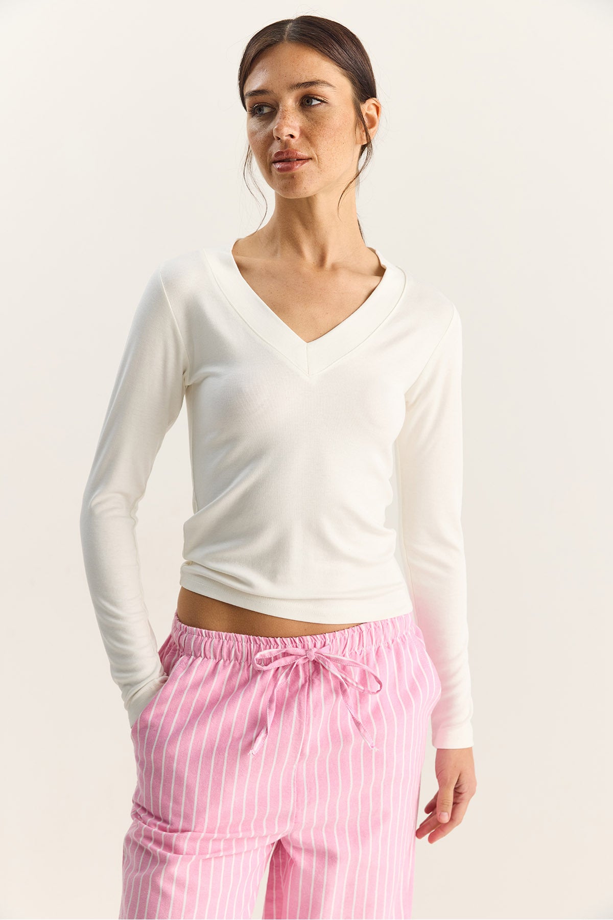 Women's Cotton V-Neck Blouse 141 60283830