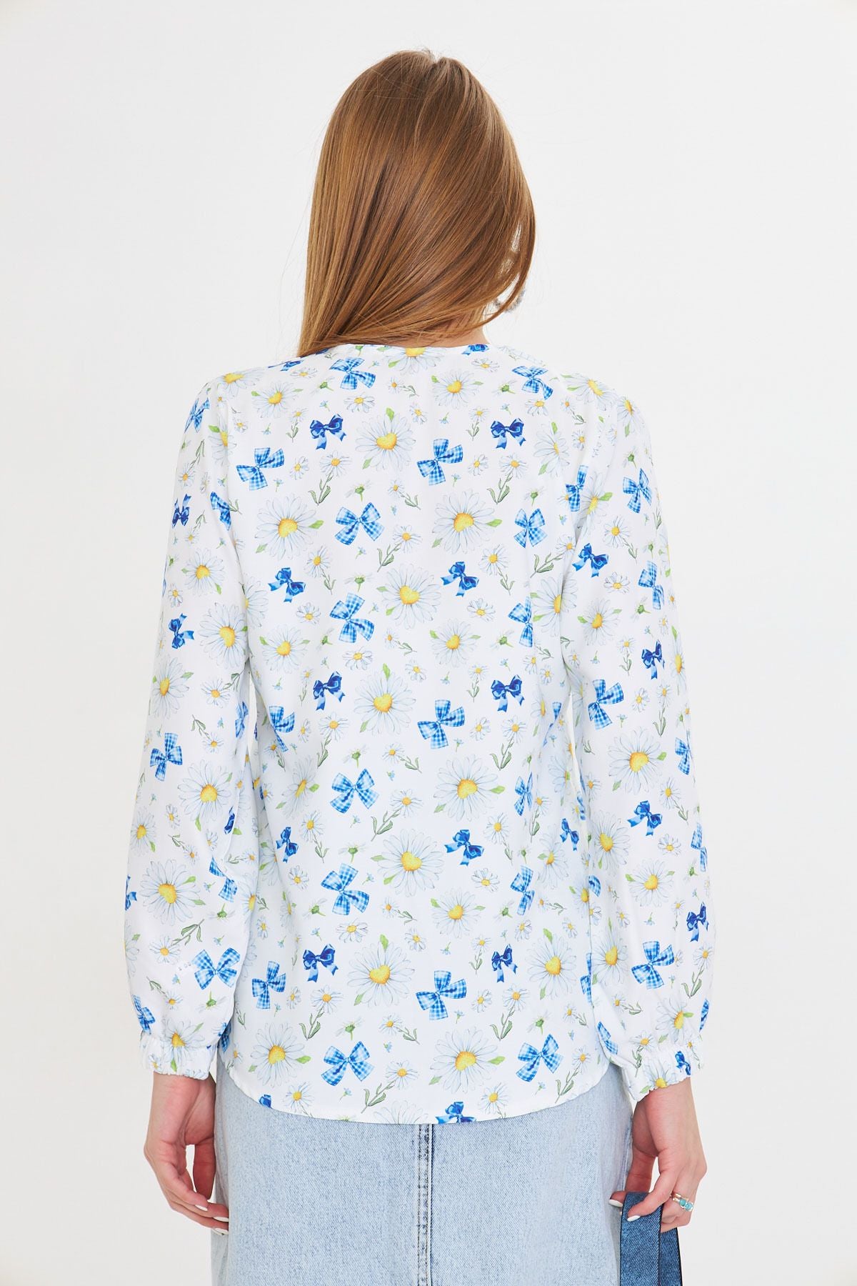 Women's White Sleeves with Eastern Patterned Shirt ARM-25Y001014