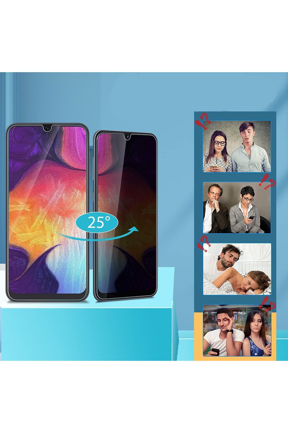 Samsung Galaxy A24 Uyumlu Kırılmaz Cam Privacy Hayalet Tam Kaplayan Ekran Koruyucu