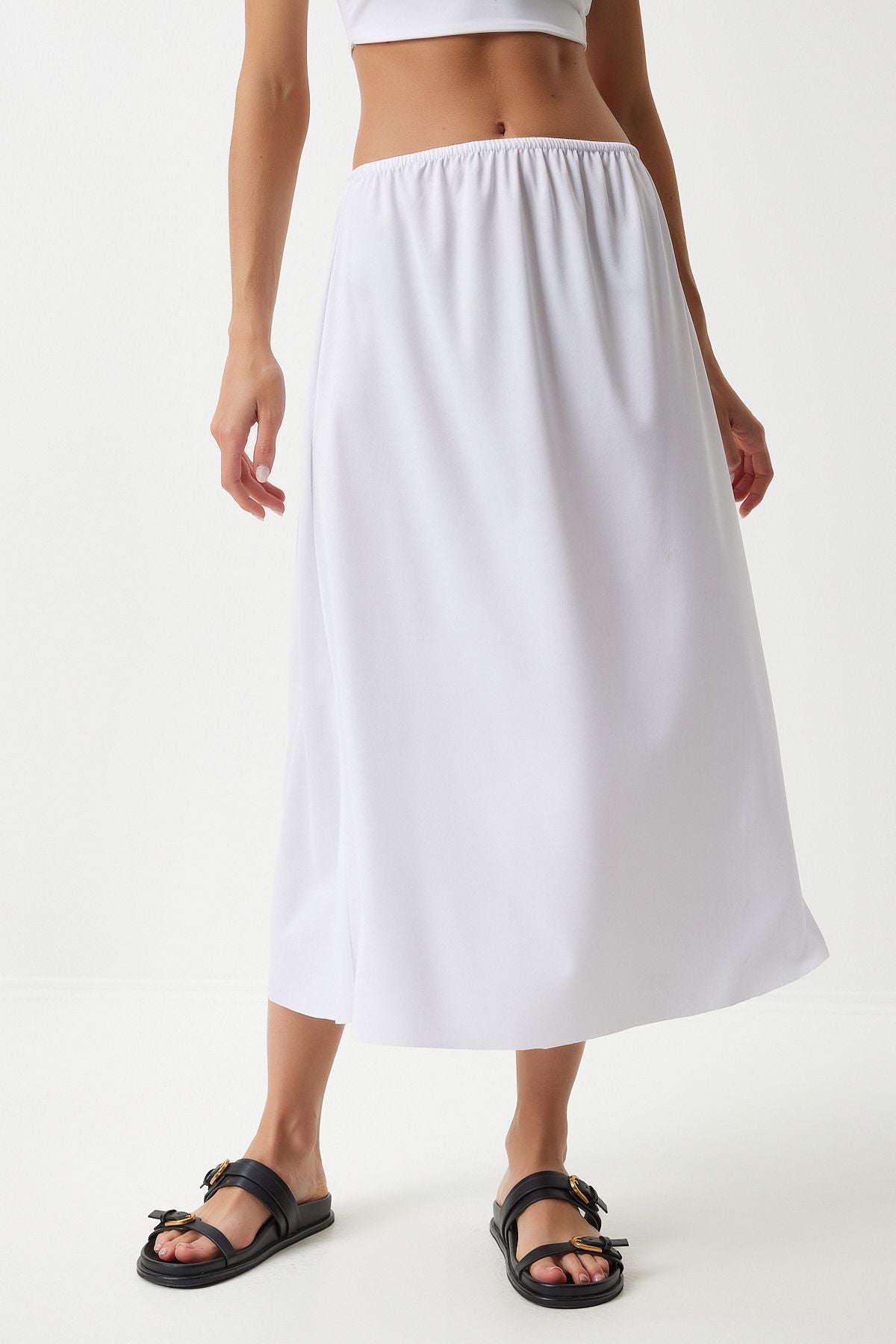 Female White Waist Lining Skirt ZH00036