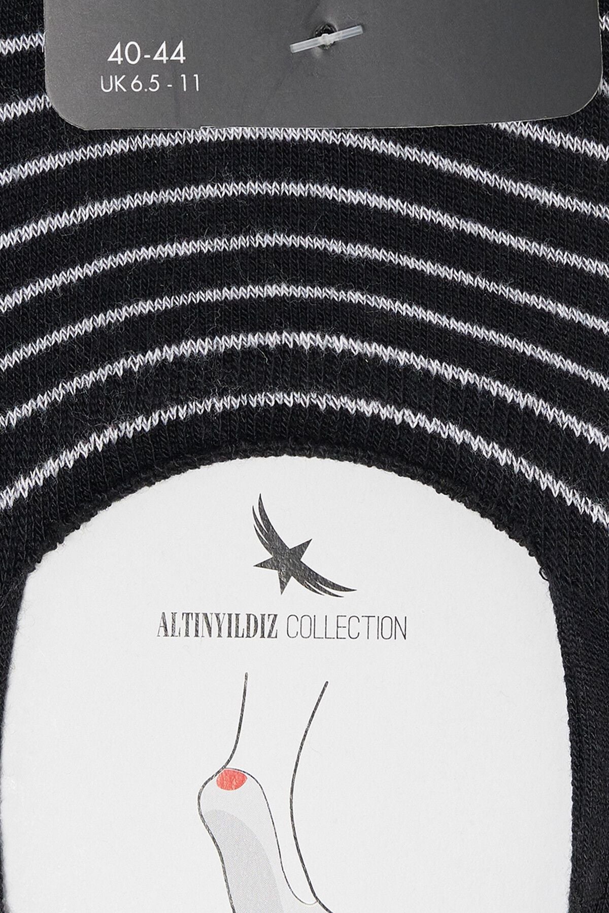 Men's black-and-white silicone supported single ballet socks