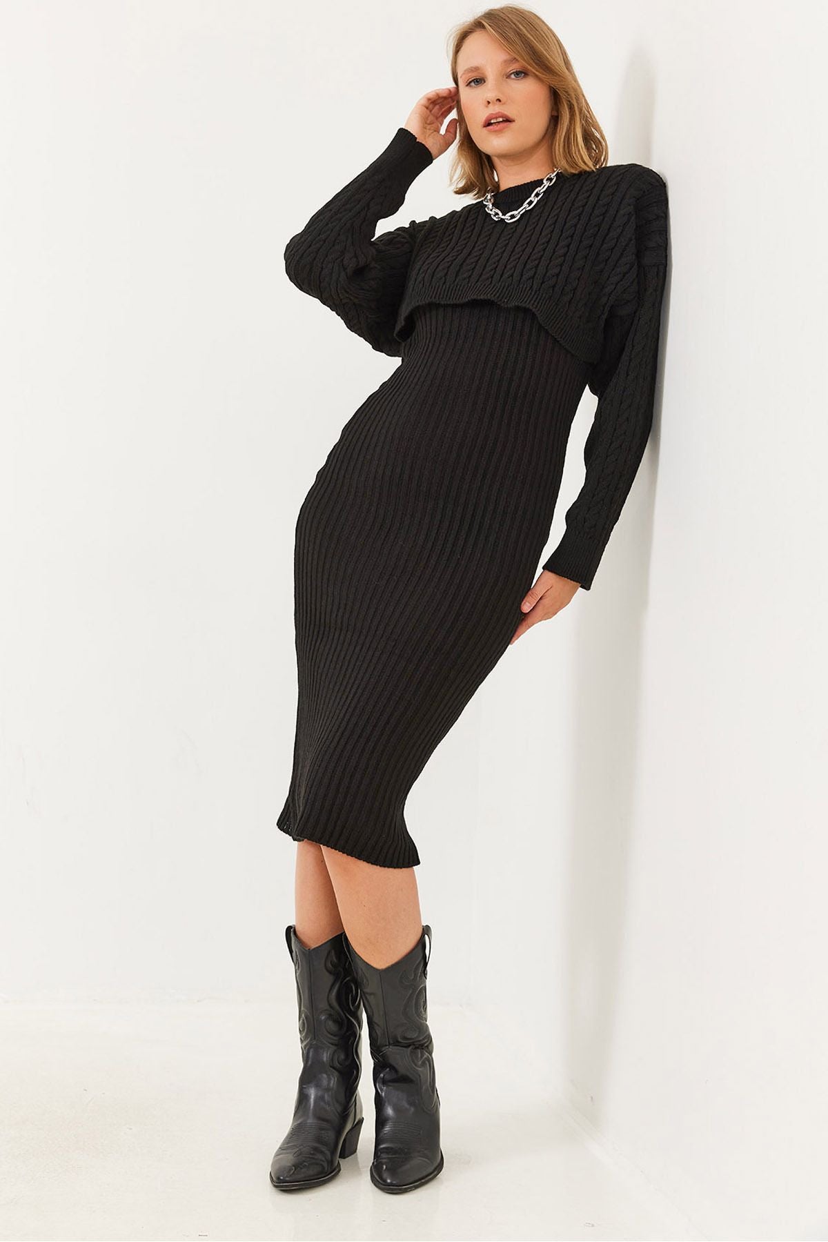 Women's Crop Knitwear Sweater Dress Lower Upper Team 60251816