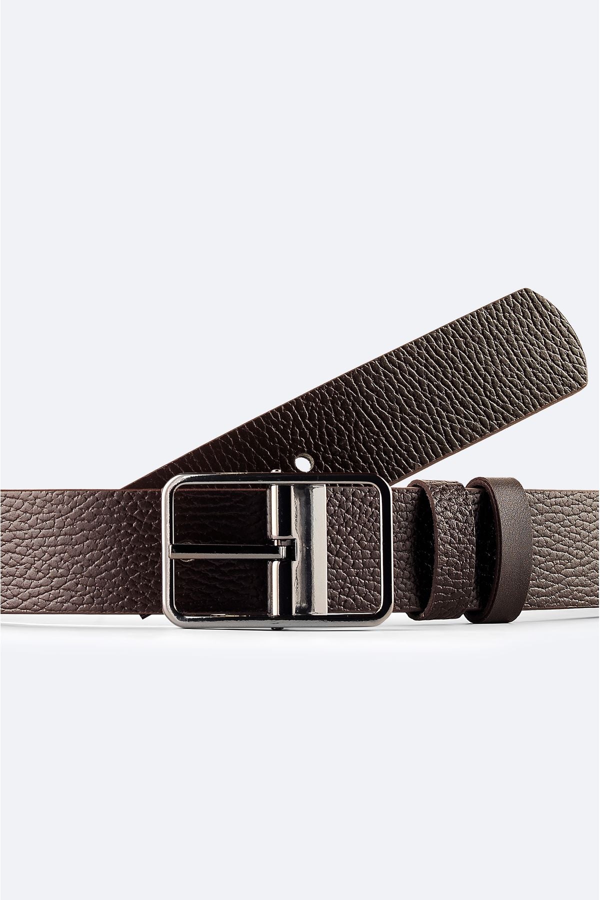 Men's coffee double -sided belt A42y9310