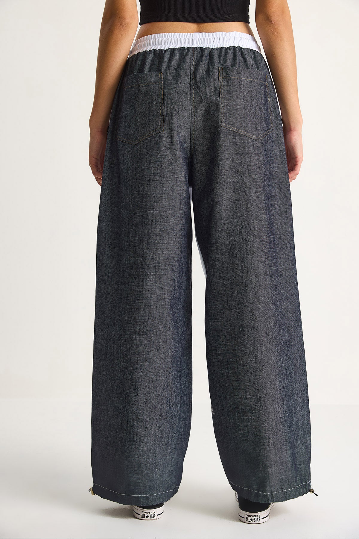 Women's Adjustable Leg High Waist Stripe Detailed Trousers 60284069