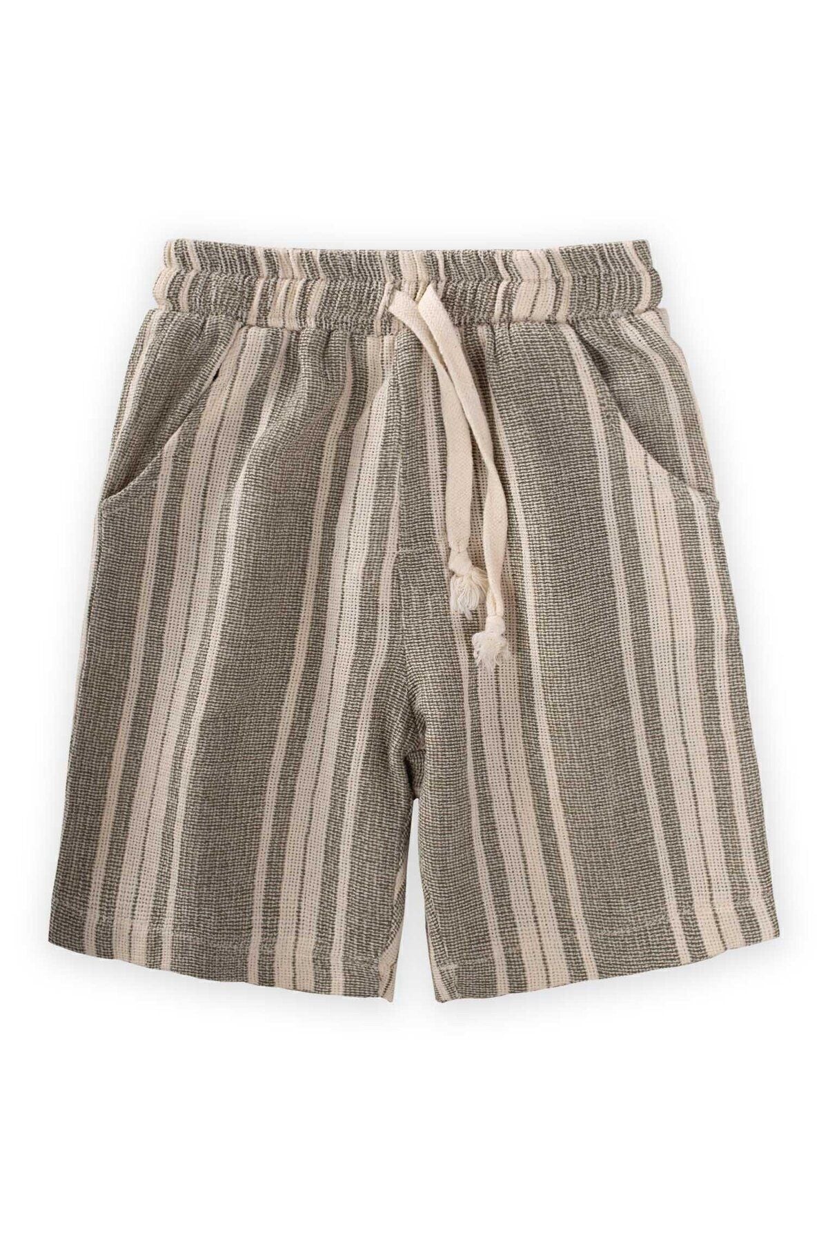 Textured striped capri 2-10 age green stripes