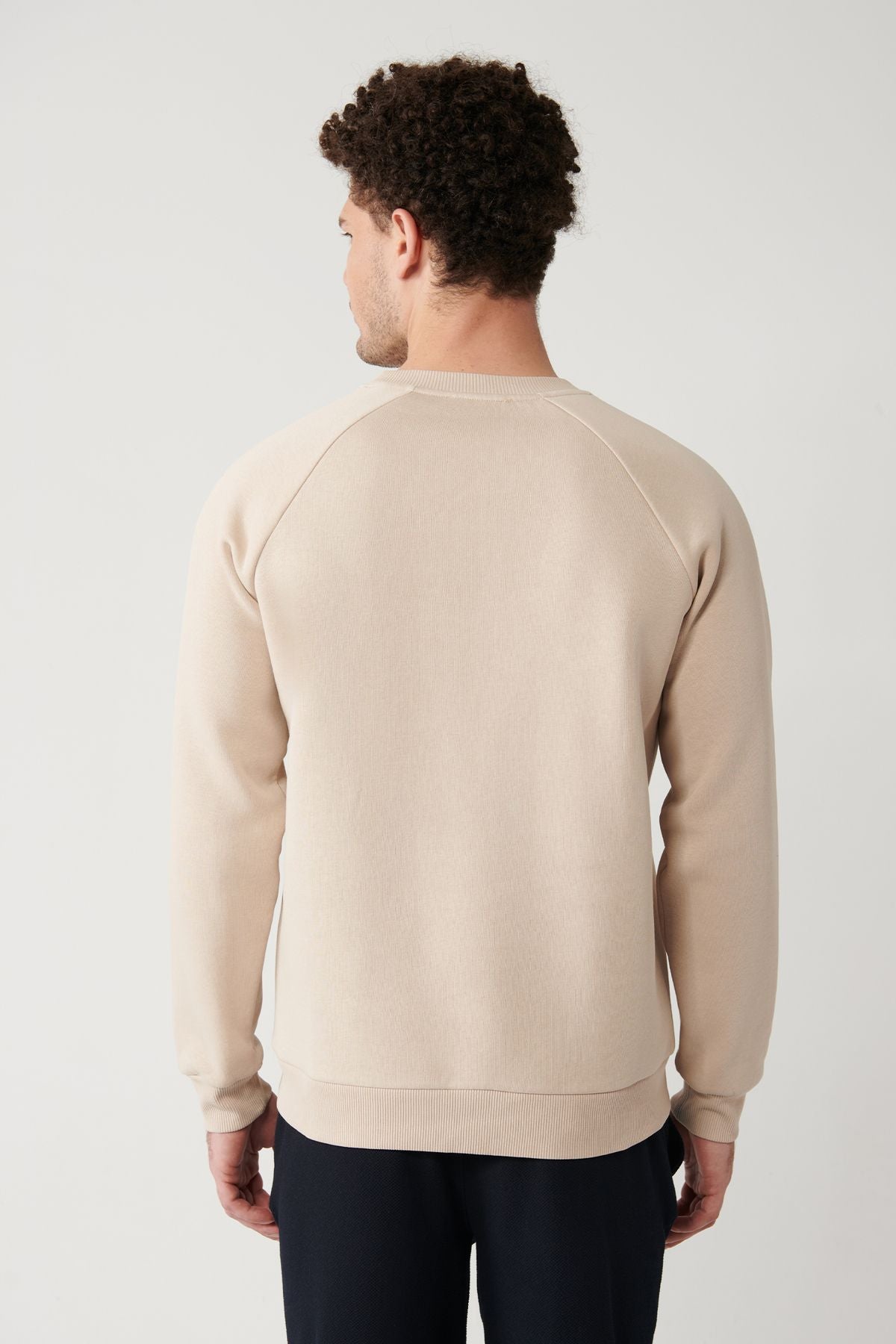 Men's Beige Bicycle Collar 3 IP SWEATSHIRT A32Y1293