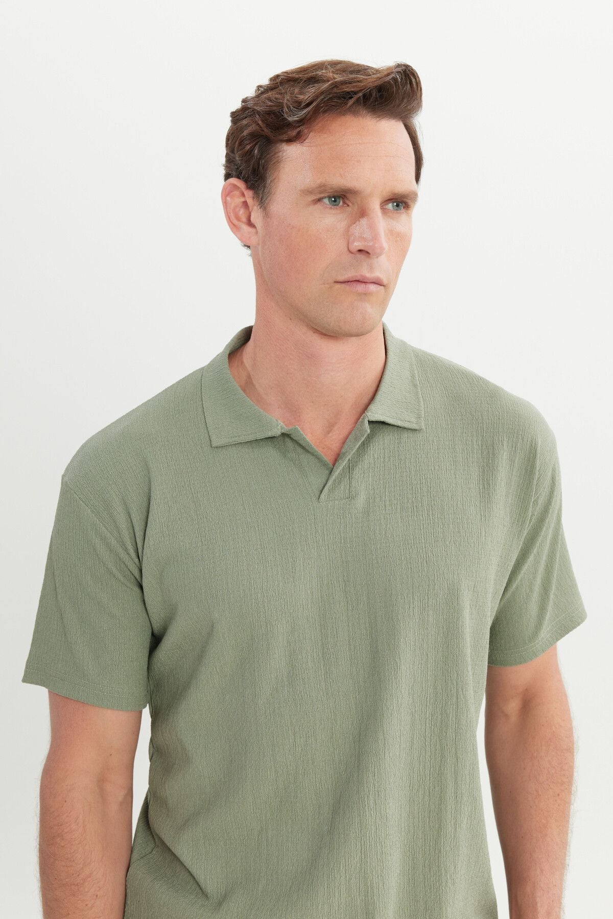 Men's Water Green Relax Fit Casual Cut Polo Yaka T -shirt