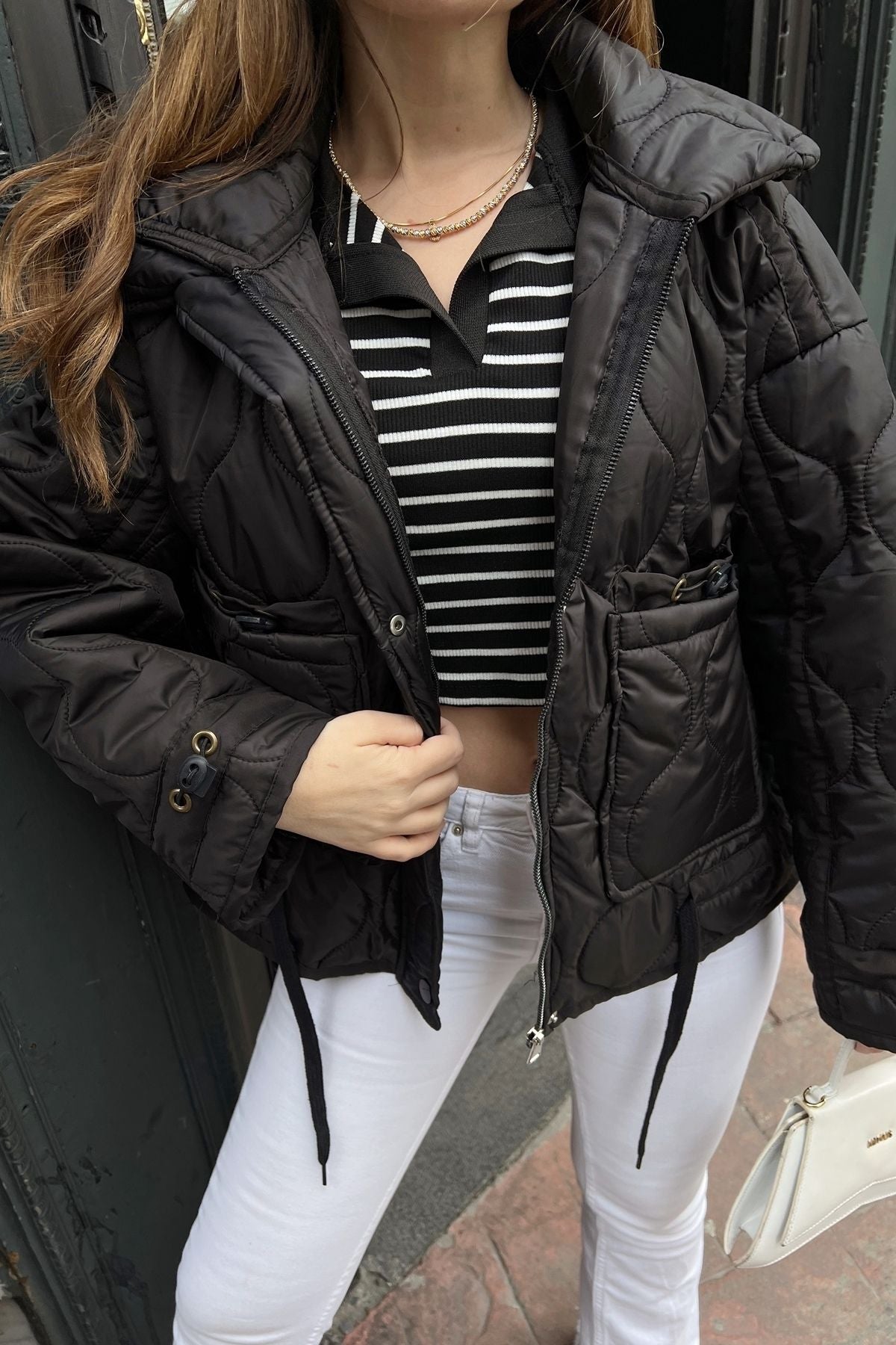 Women's collar zipper jacket