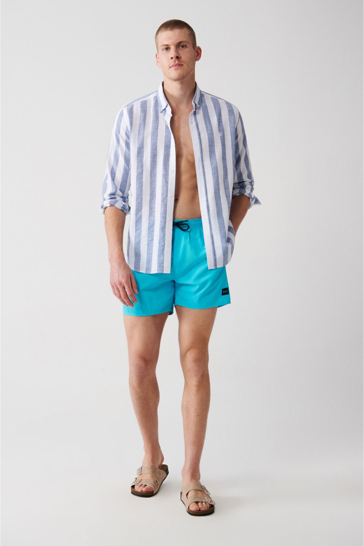 Men's Turquoise Fast Drying Standard Boy Mayo Sea Short E003801