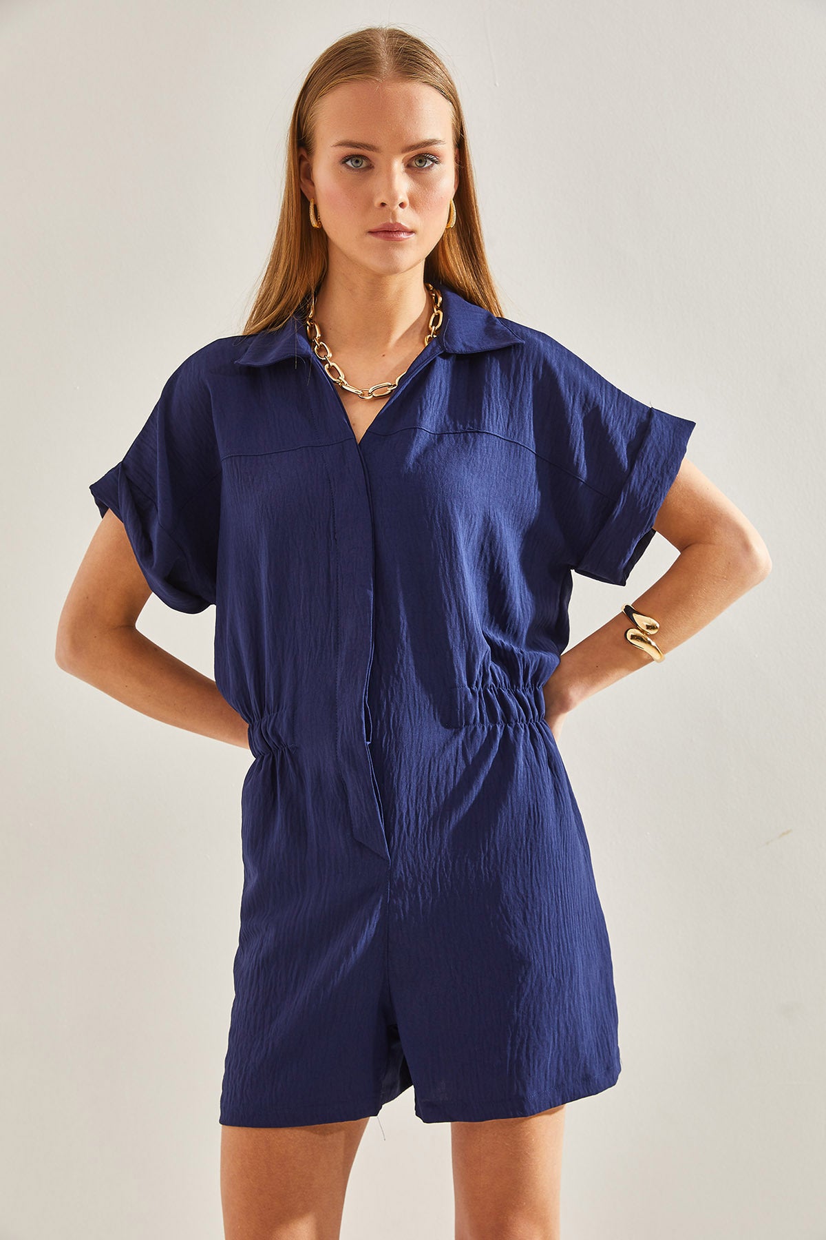 Women's Basic Elastic Waist Jumpsuit 60111013