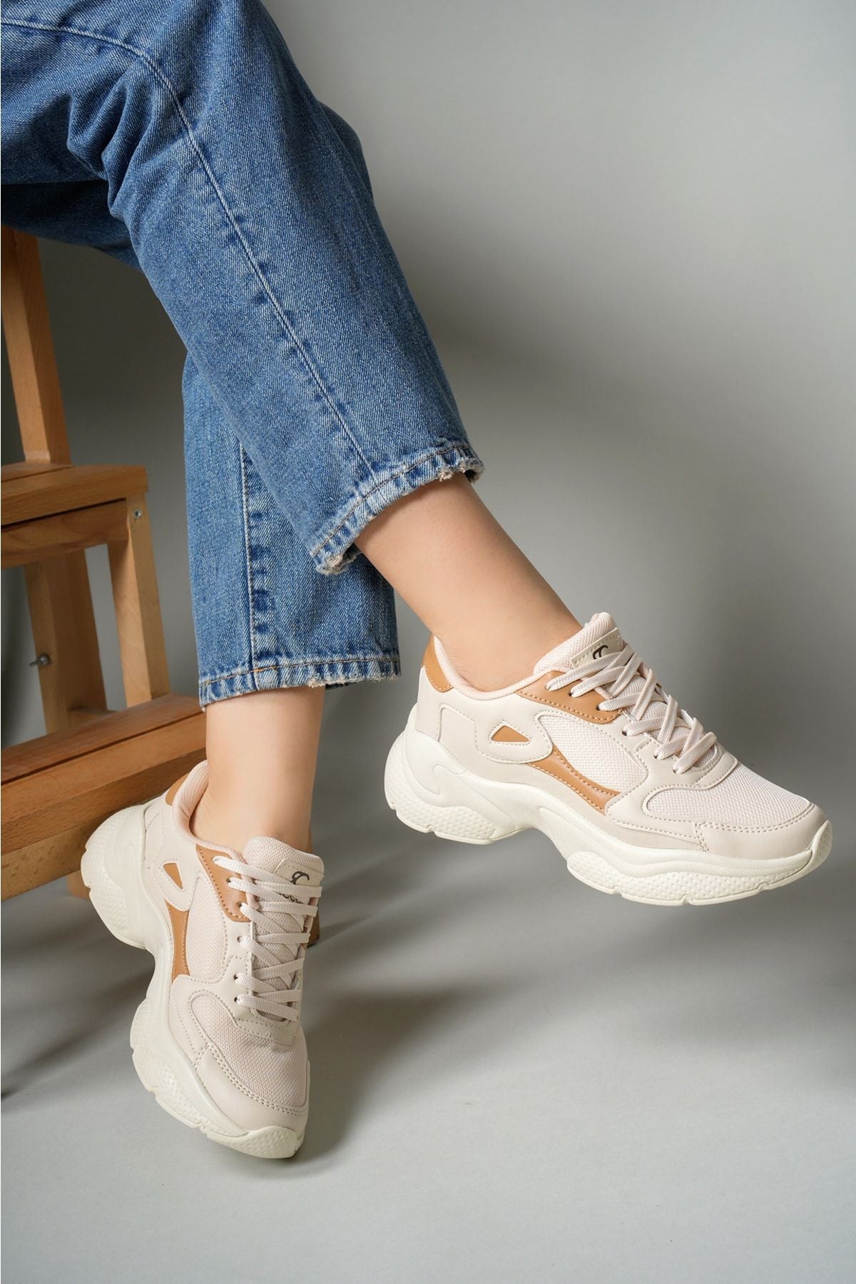 Women Sneaker 0012152 Ekru Taba