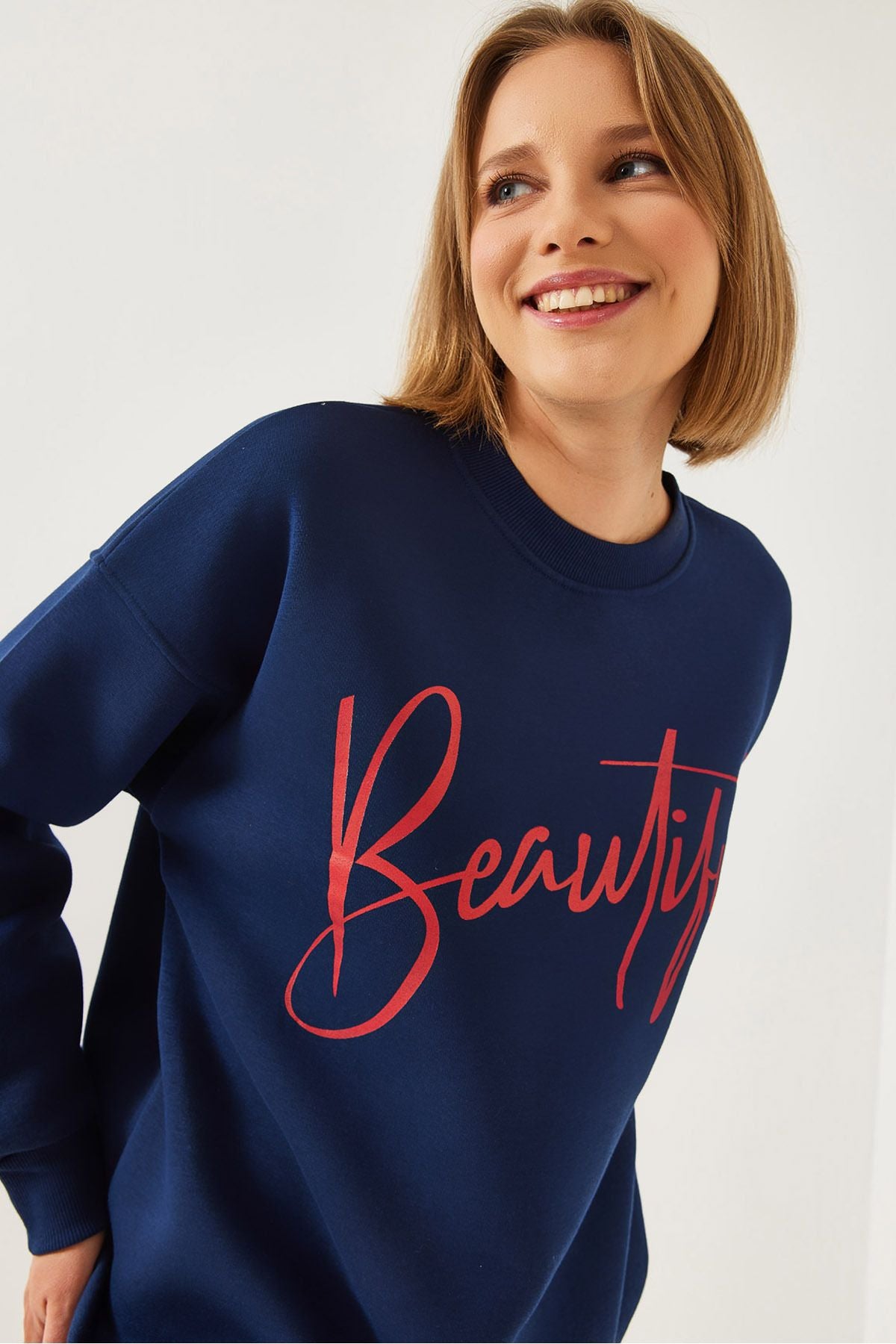 Women Printed Three Yarn Sweatshirt 85001046