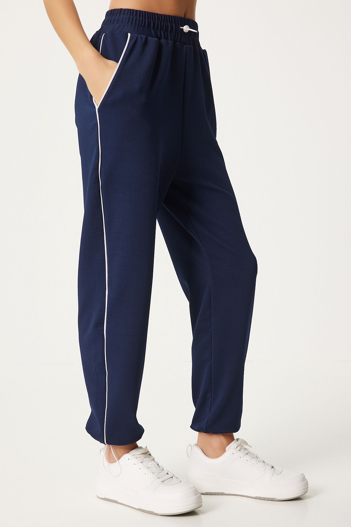 Women's Navy Blue Ribbon detailed knitting tracksuits six AN00208