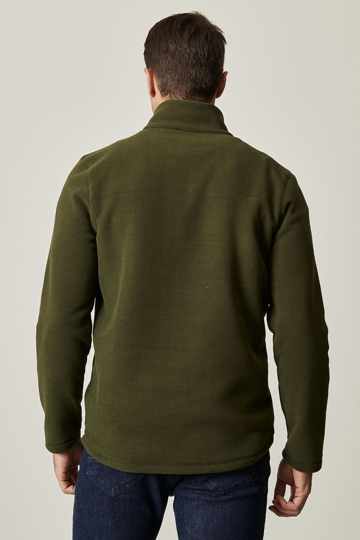 Men's Khaki Anti-Pilling Flash Standard Fit Pllage Solder Cold-Performing Polar Sweatshirt