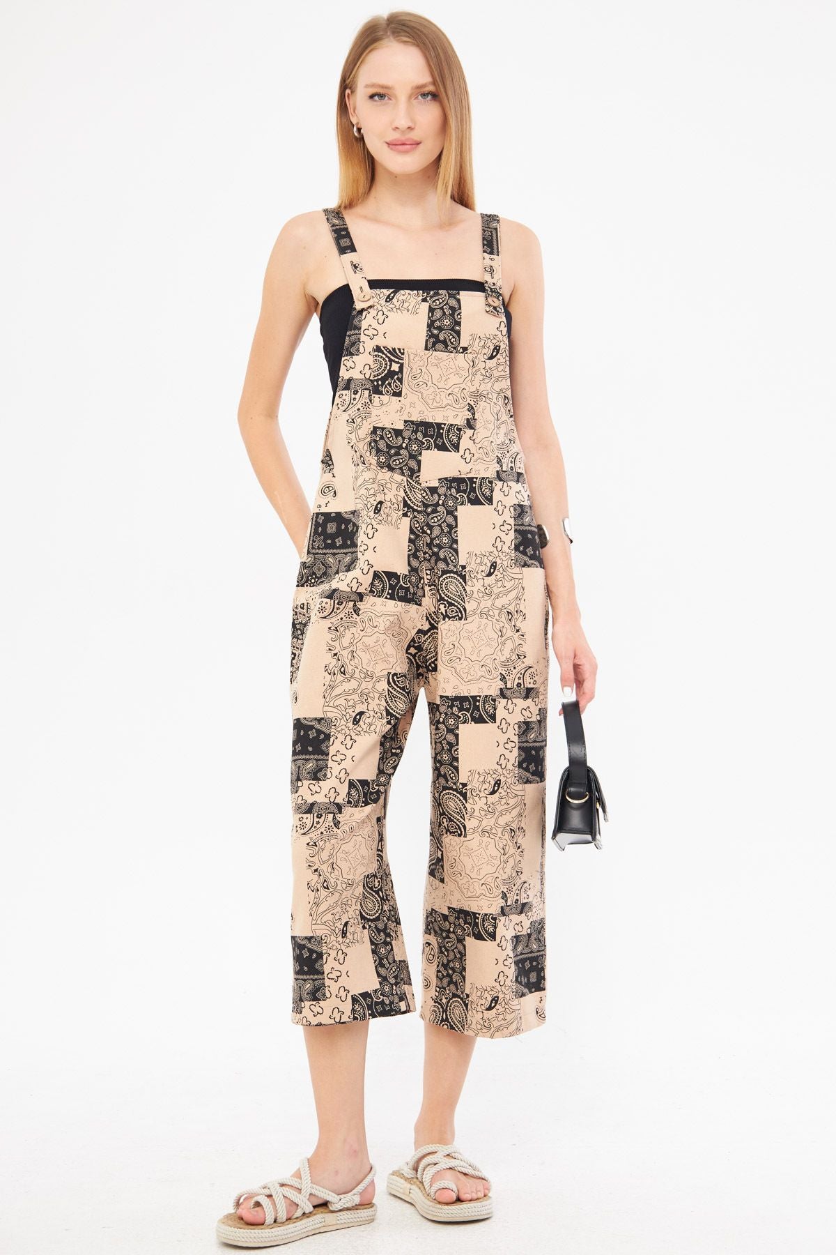 Female Beige Patterned Gardener Tulum Arm-24Y001106
