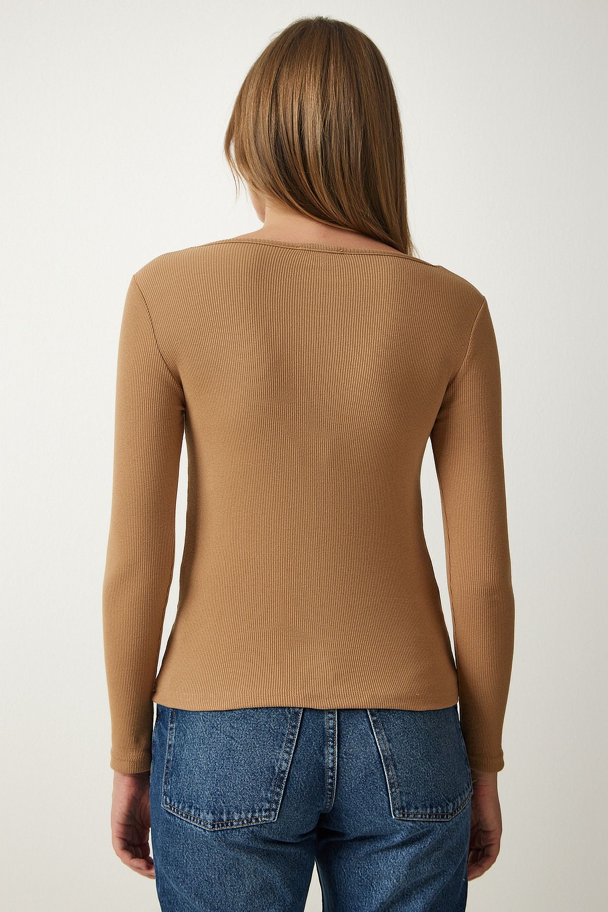 Female Biscuit Square Collar Vumor Knitting Blouse GT00052