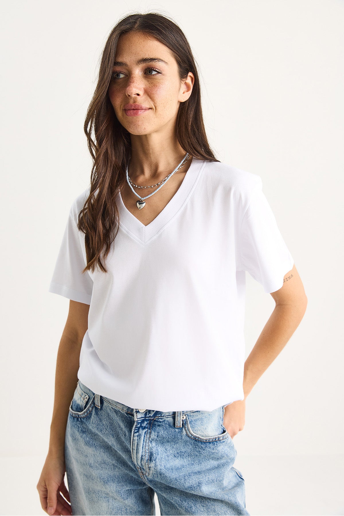 Women's 100% Organic Cotton Deep V-Neck Comfort Fit T-Shirt 60602066