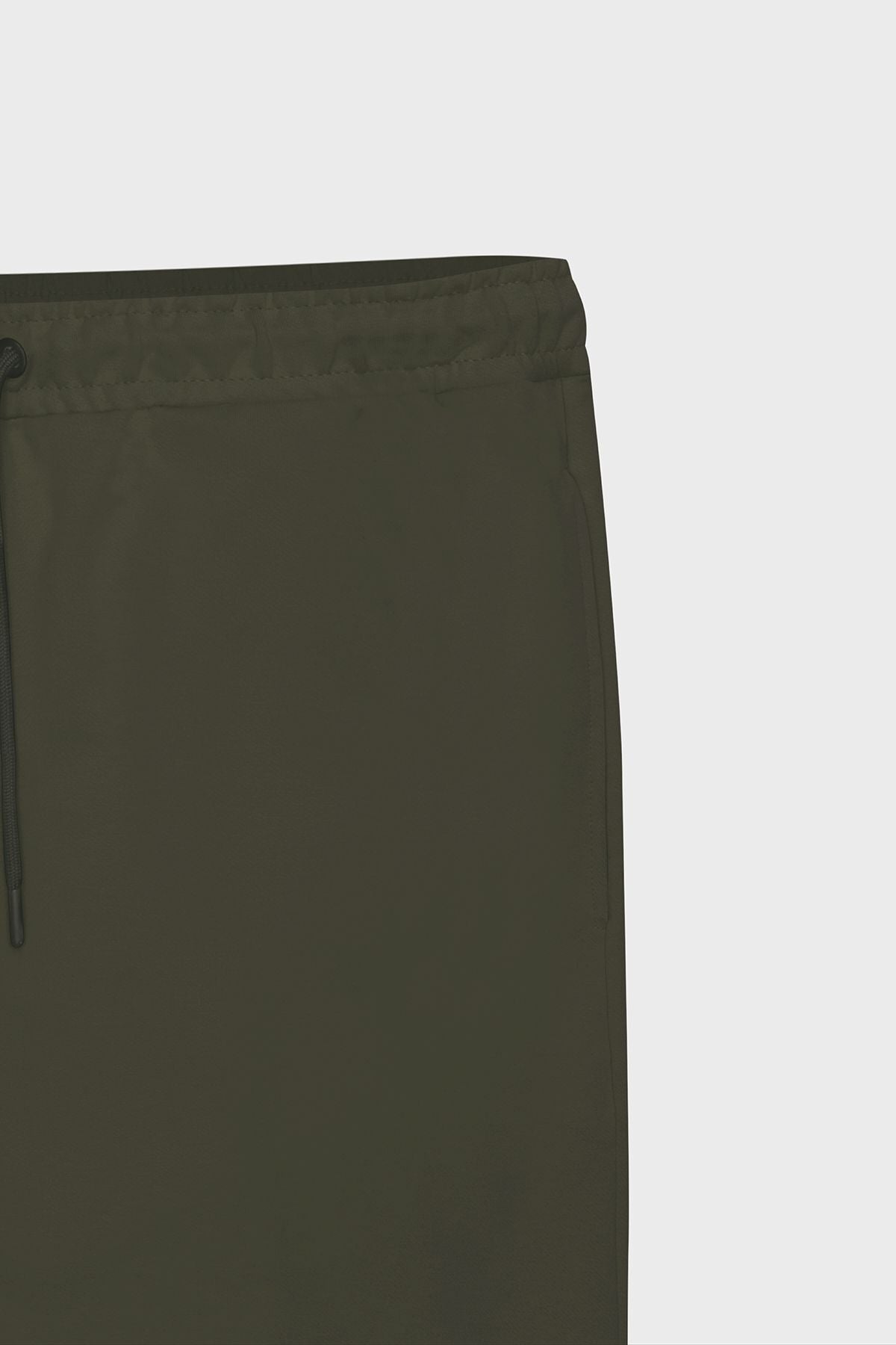 Male Khaki standard fit normal cut cotton flexible knitting shorts