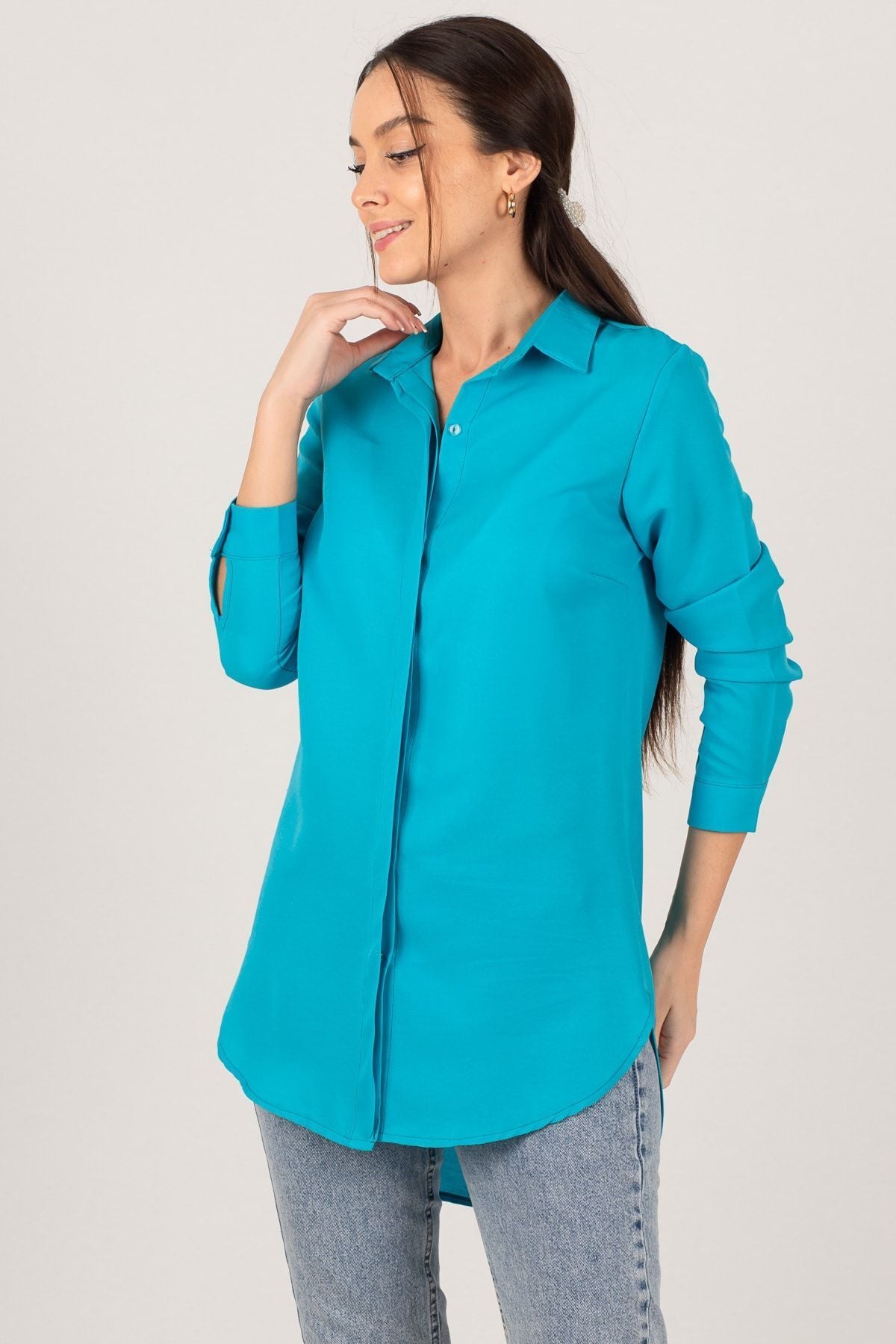 Female turquoise tunic shirt ARM-19Y001003