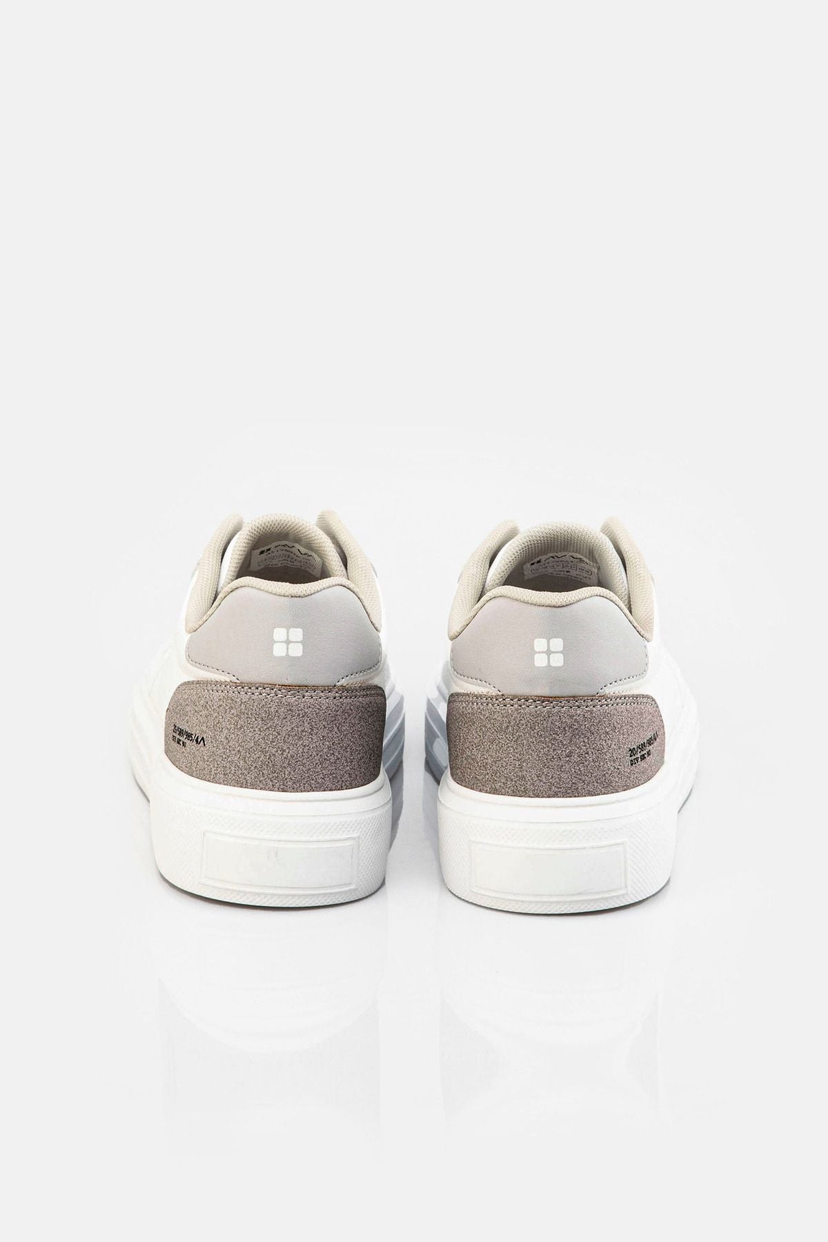 Men's white piece suede leather detail flexible floor casual shoes A31y8001