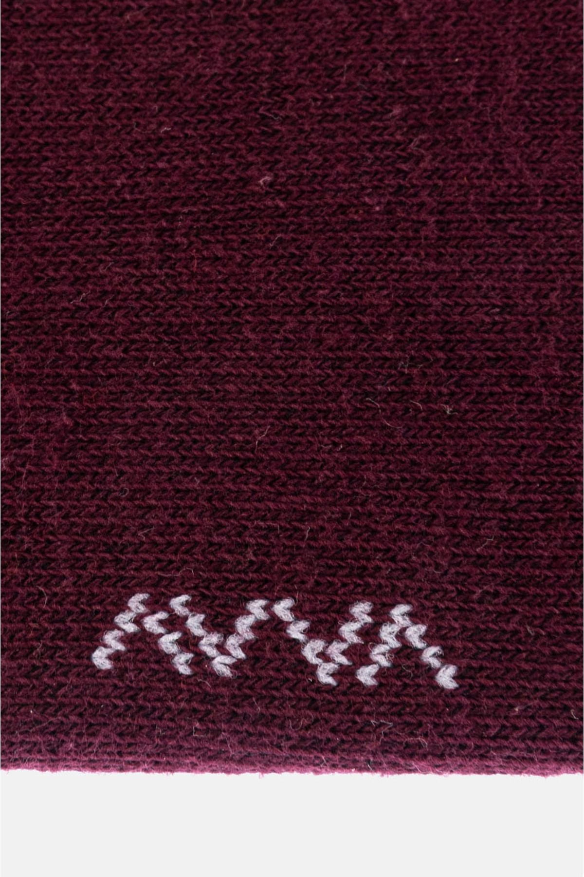 Men's burgundy cotton sneaker socks B008553