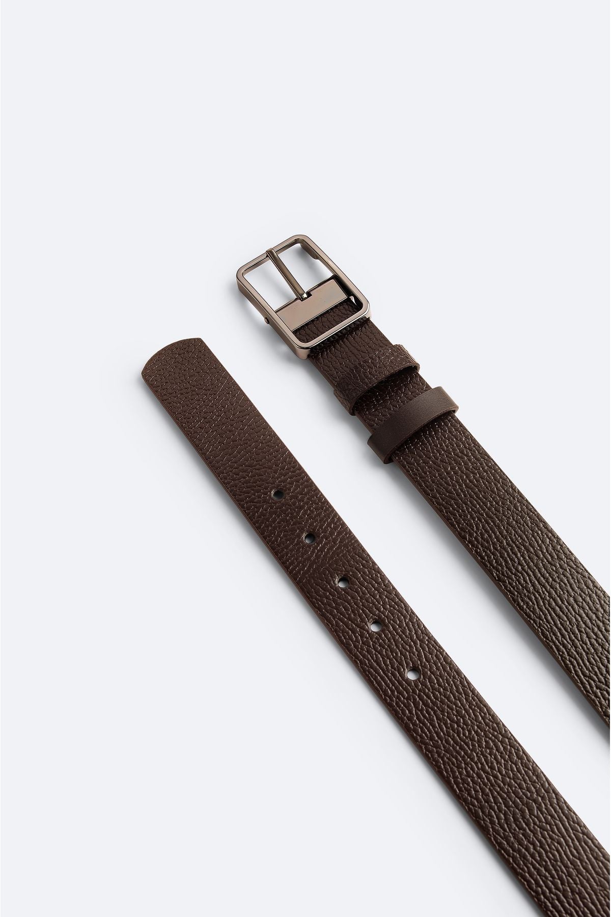 Men's Brown double -sided 100 %leather belt A42y9310