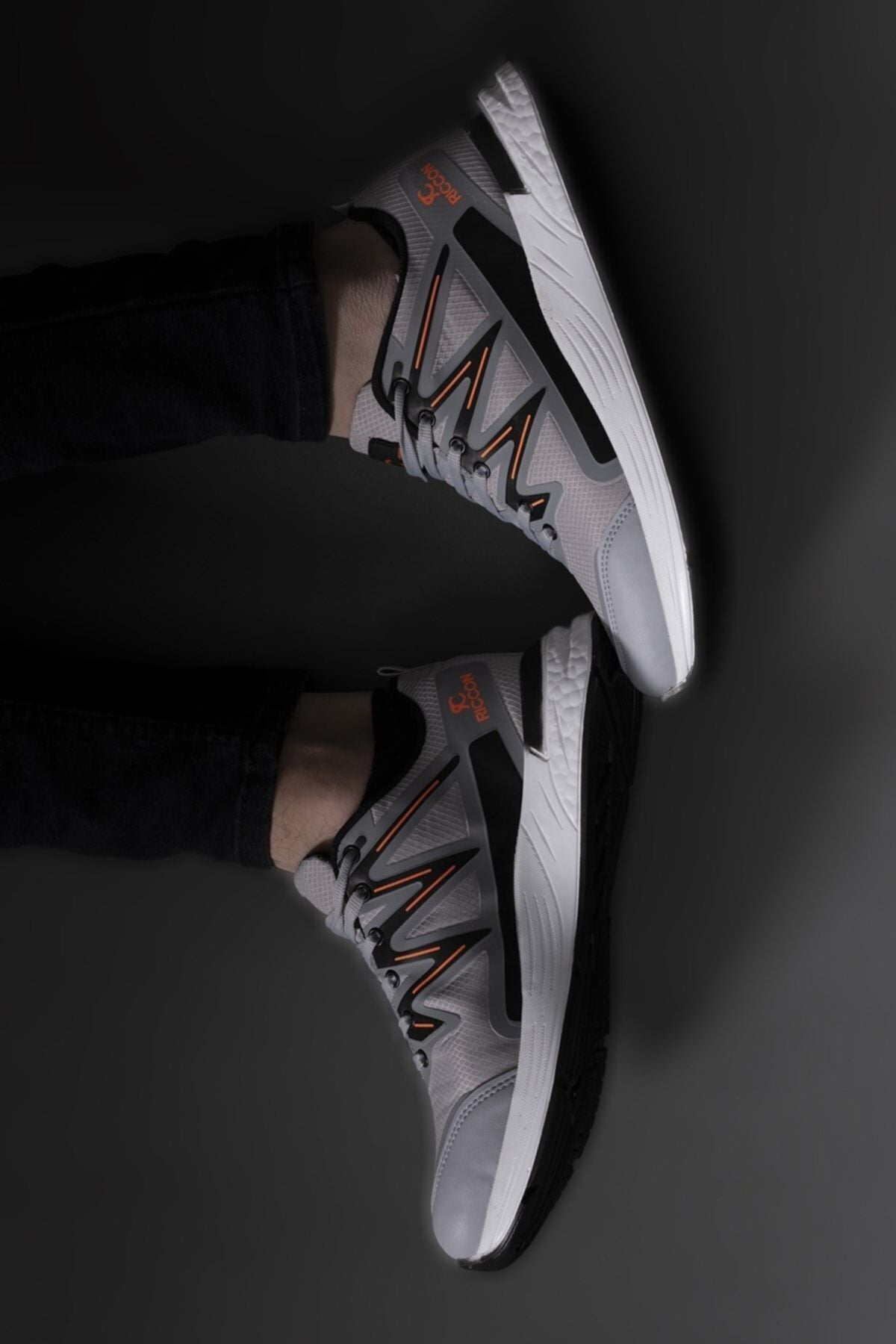 Gray Orange Men's Sneaker 0012301