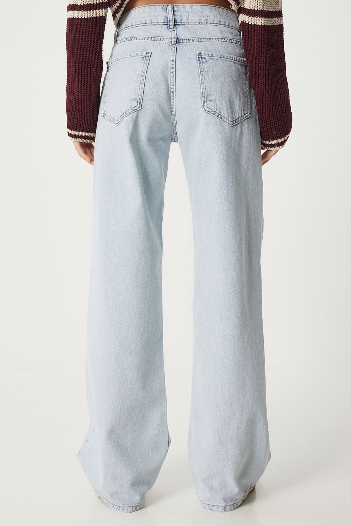 WOMEN'S ICE BLUE WIDE POÇA POLICE JEAN UT00018