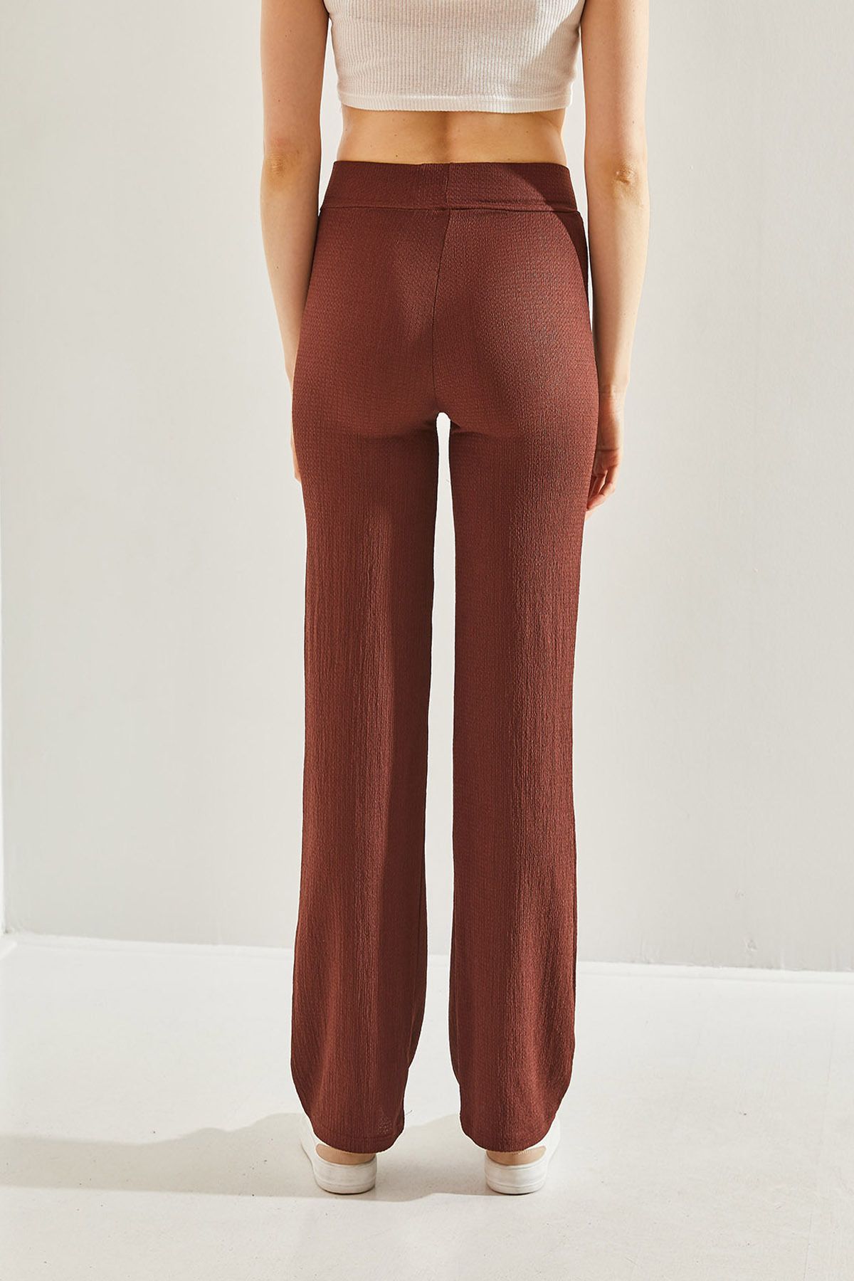 Women's waist rubber crook fabric pants 60231004