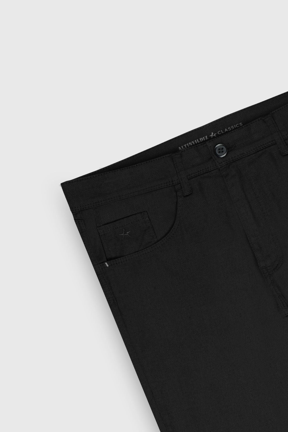 Men's Black Comfort Fit Casual Cut Cotton Amelor 5 Pocket Greensboro Flexible Pants