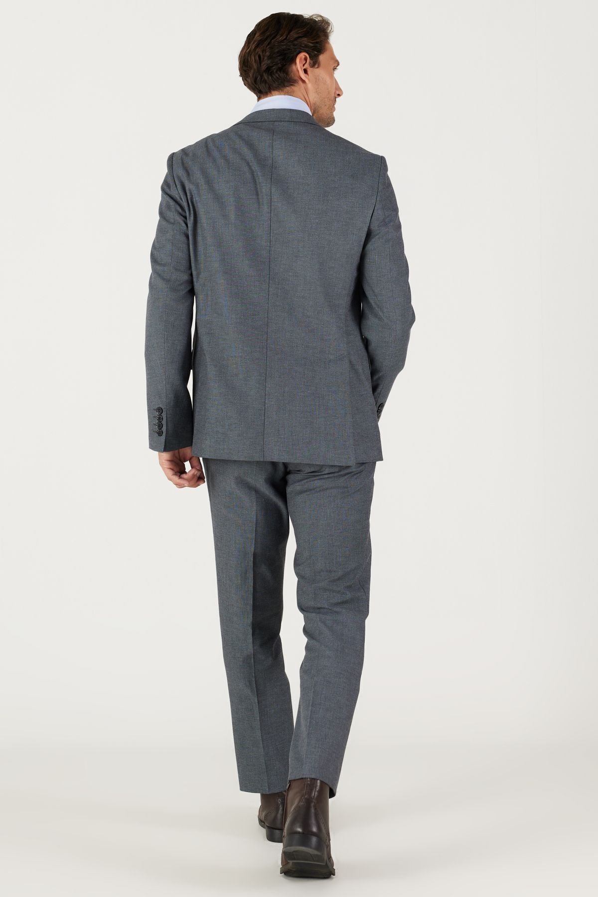 Men's anthracite slim fit narrow cut Mono collar Amest Classic Suit