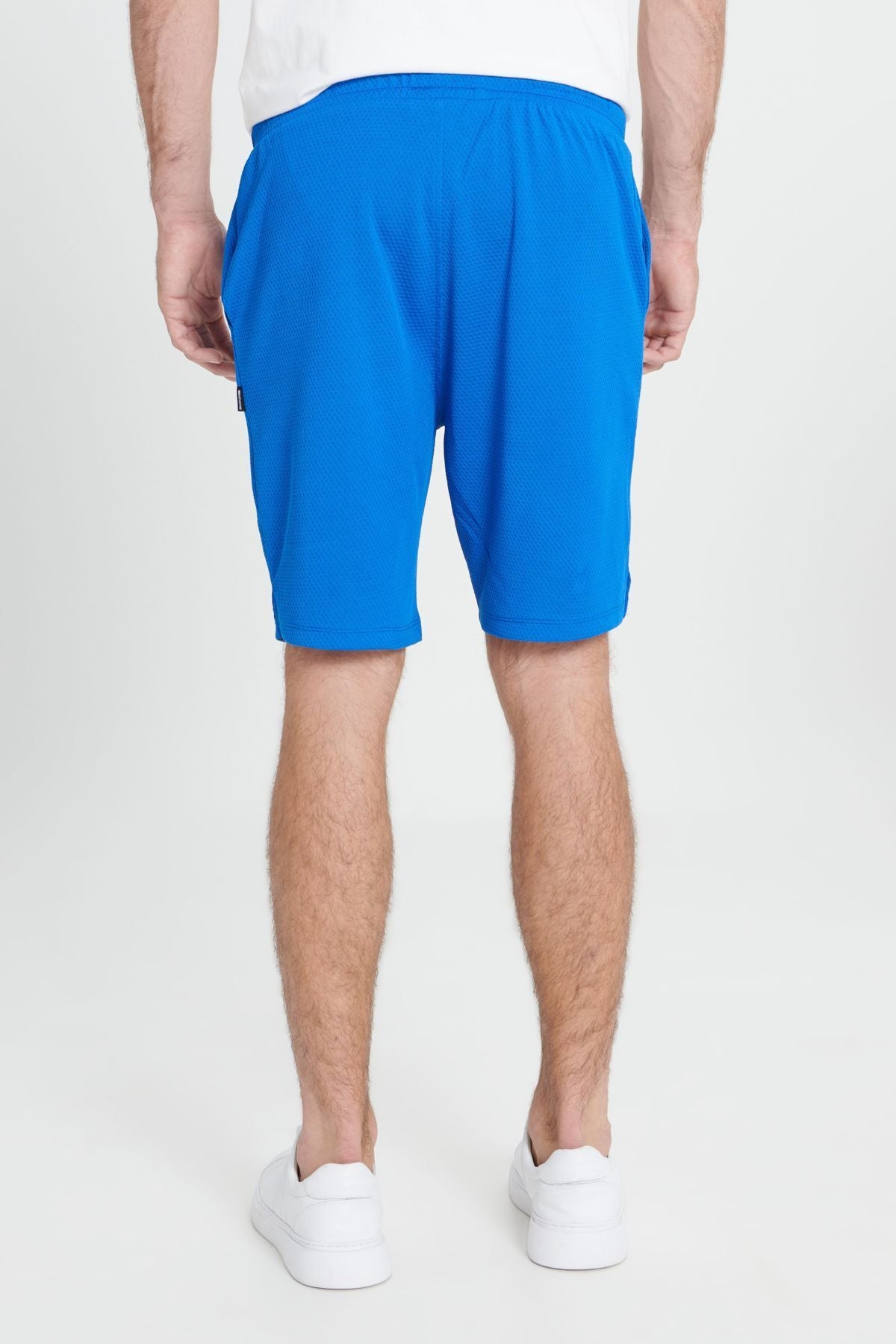 Men's Saks Blue Standard Fit Normal Cutting Knitting Sports Shorts