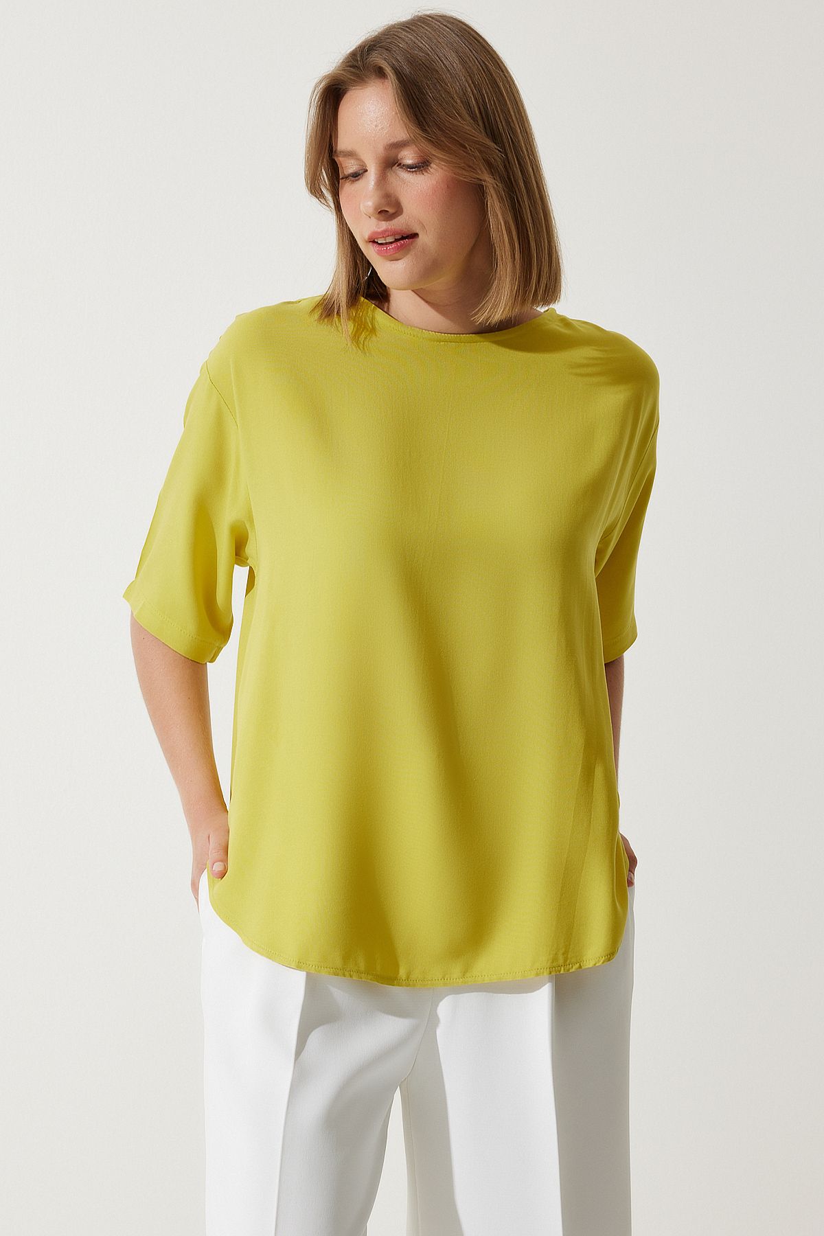 Female Fat Green Bicycle Collar Casting viscose blouse RC00152