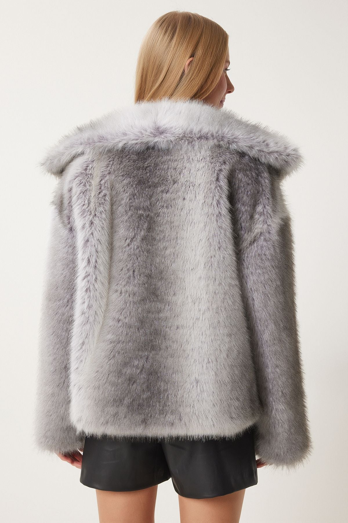 WOMEN GRAY GRAY ARTIA FUR JACKET FN03430