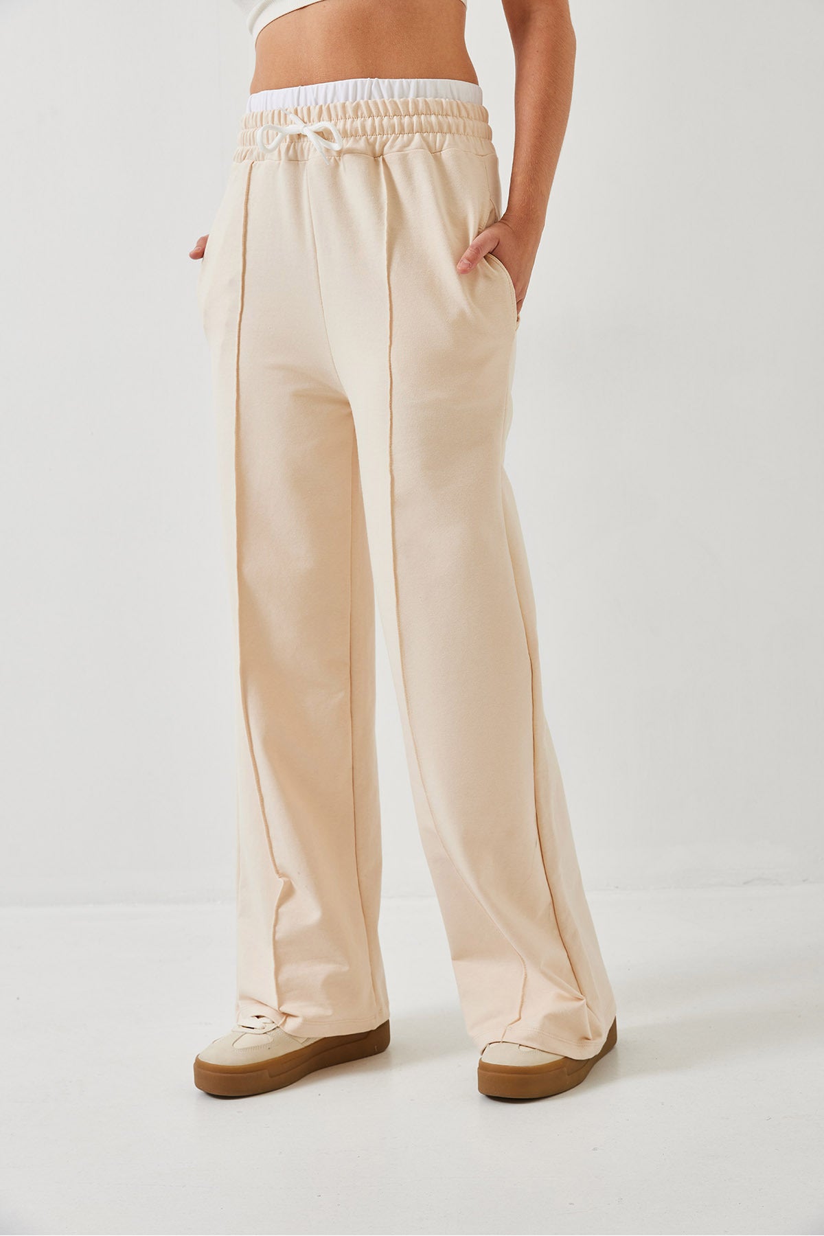 Women's Waist Tied Elastic Trousers MBHS035 60601035