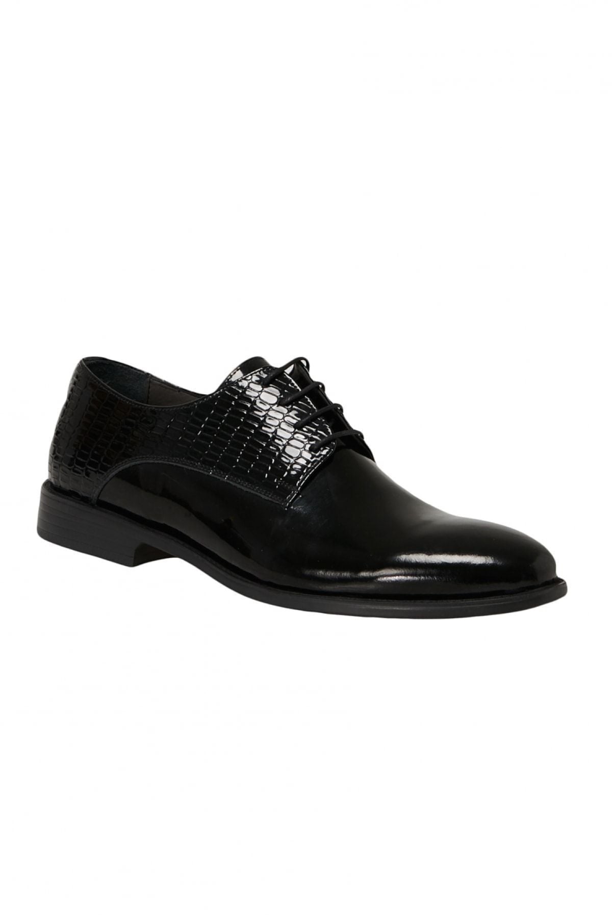 Men's black classic patent leather shoes