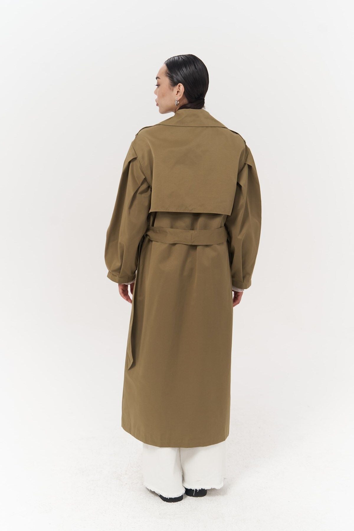 Aubree Haki Oversize trench coat