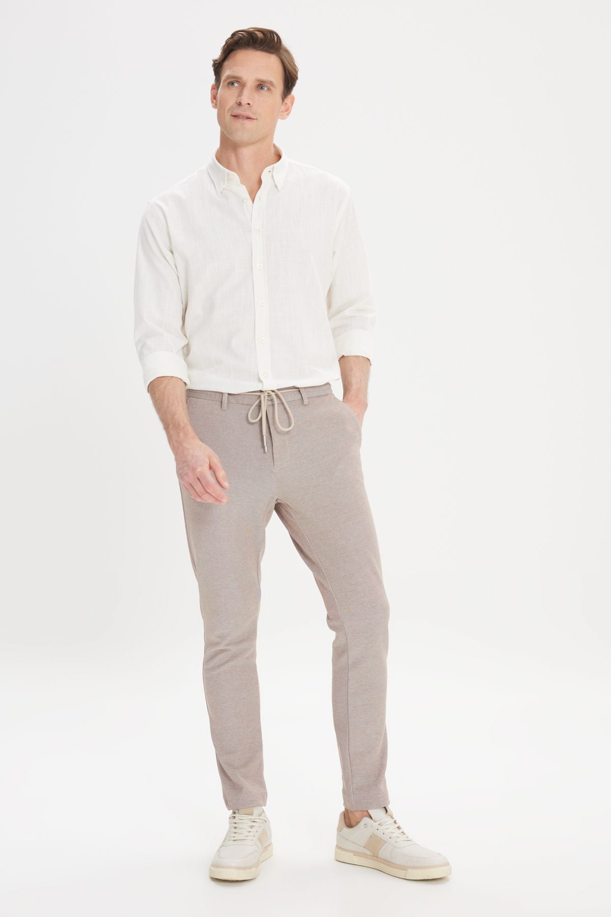 Men's mink comfort fit comfortable cutting side pocket patterned waist waist pants