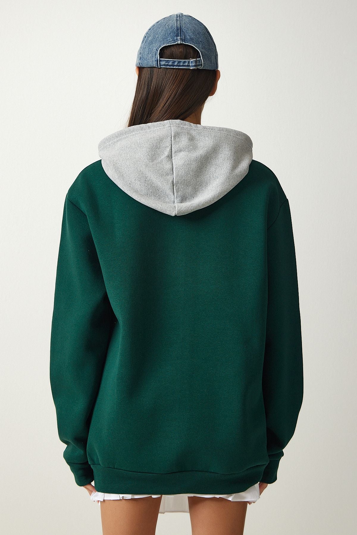 Female emerald green hooded charted Sweatshirt OW00003