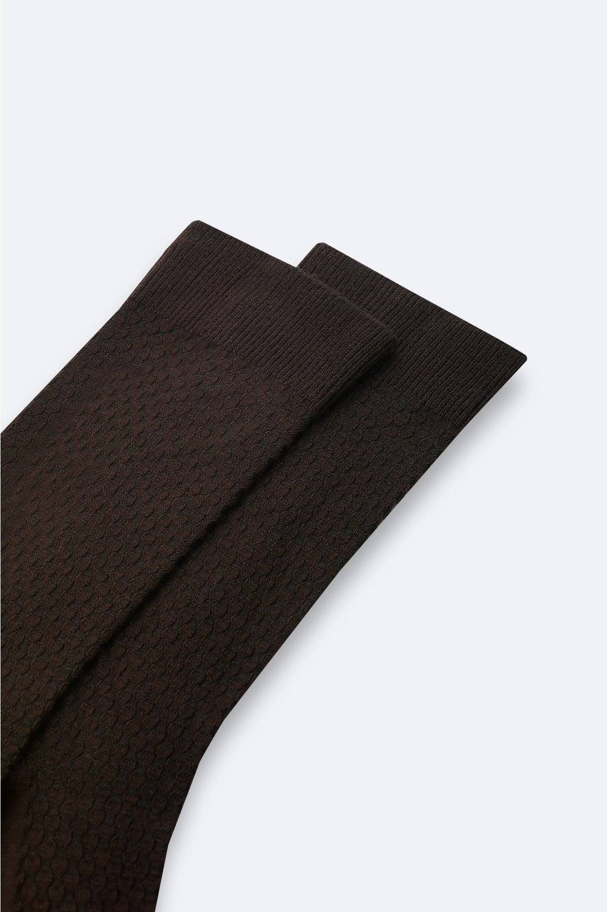 Men's brown textured bamboo socket socks A42y8508