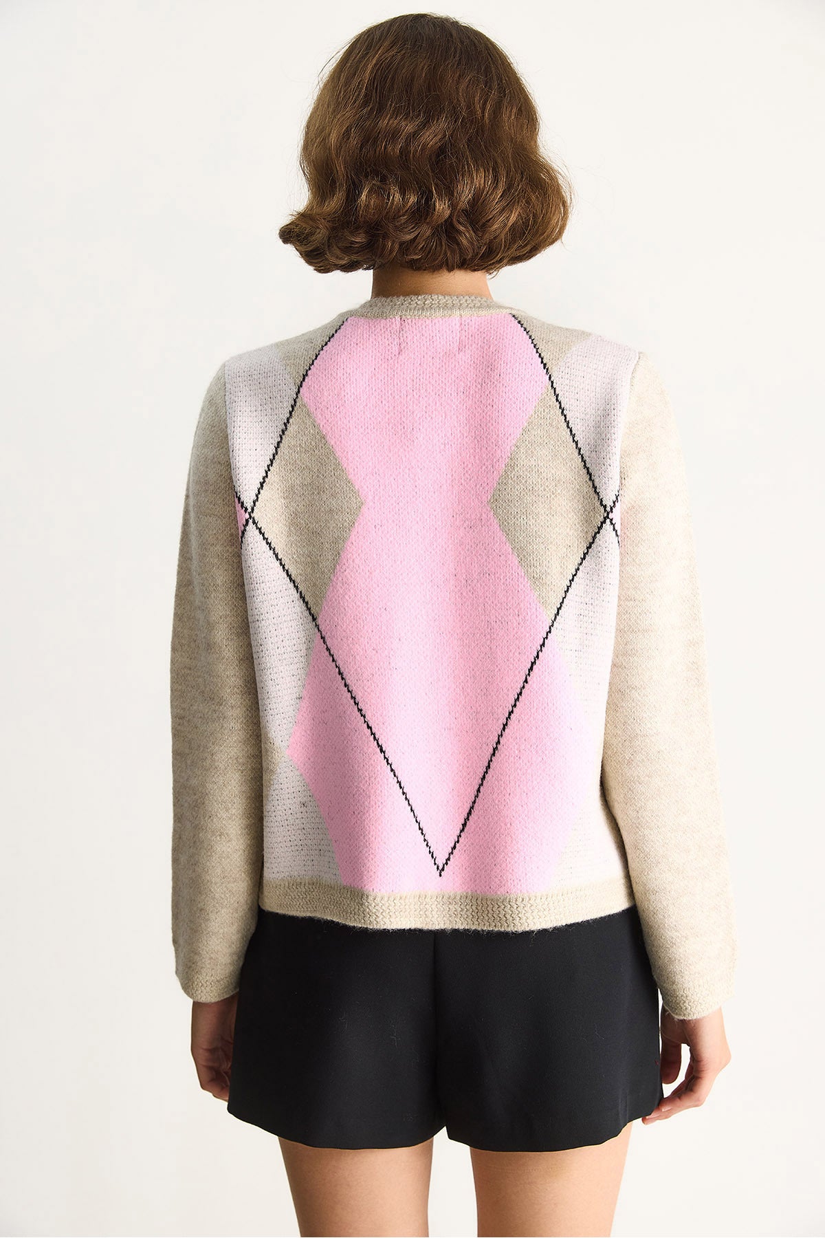 Women's Diamond Patterned Soft Cardigan TH251014 60284095