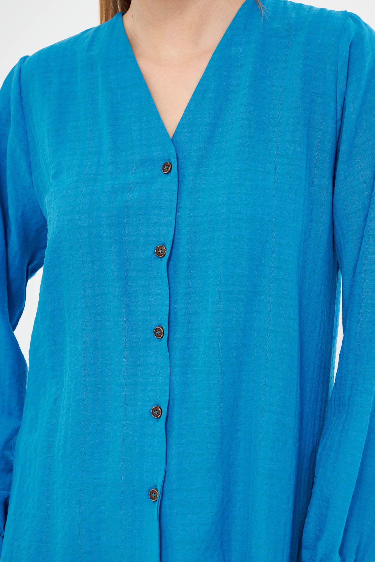 WOMEN LIGHT BLUE ARMED BUILDING BUILDING SHIRT ARM-24K001002