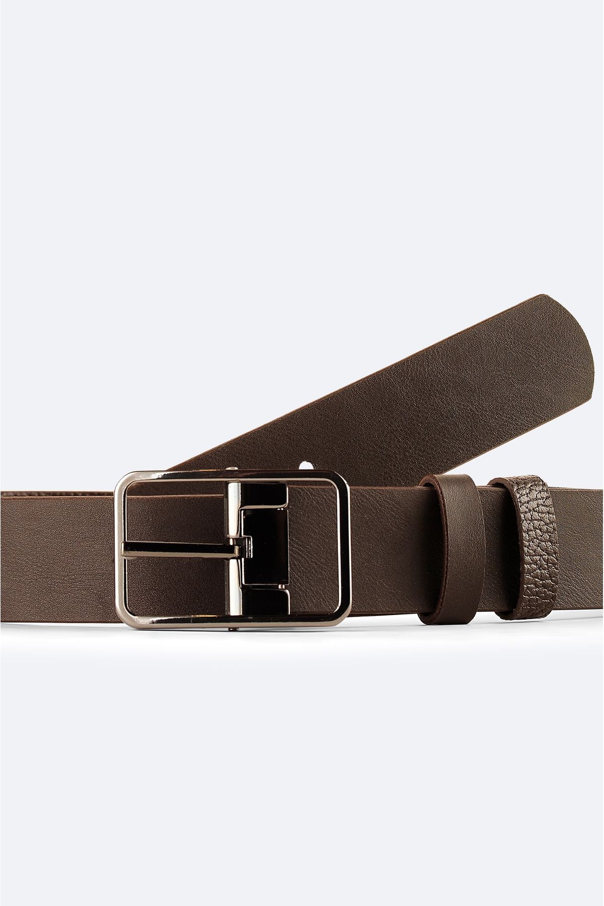 Men's Brown double -sided 100 %leather belt A42y9310