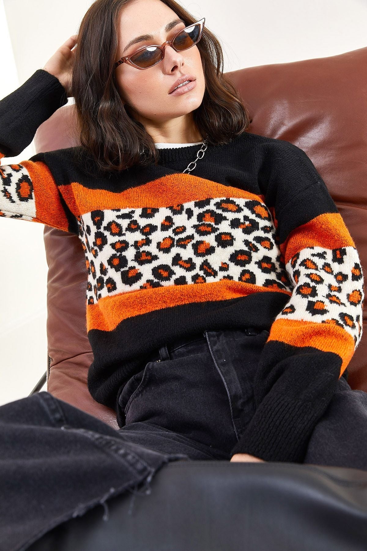WOMEN'S PERSON PATTERN KNITTY Sweater