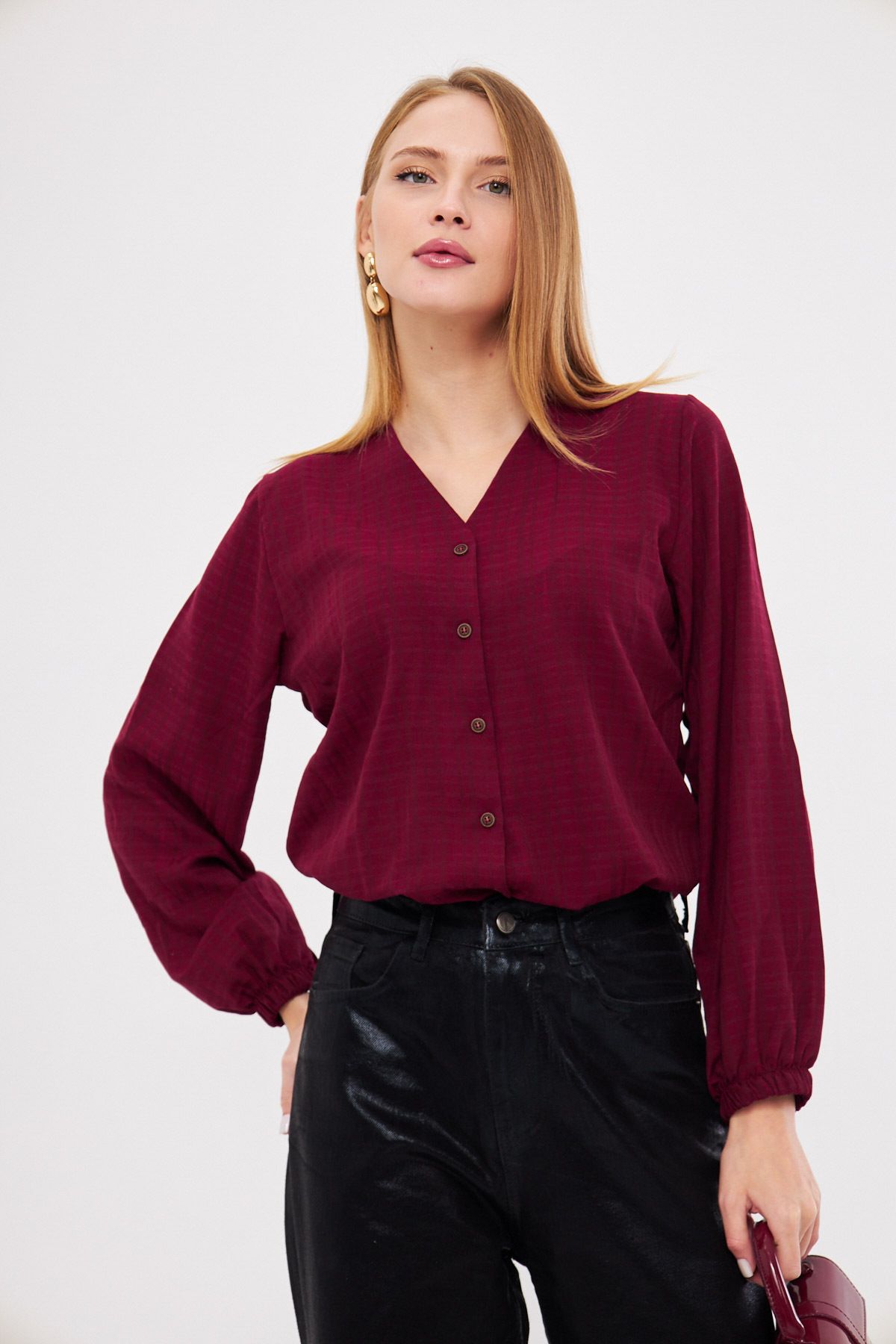 Female Bordeaux Band with rubber shirt ARM-24K001002