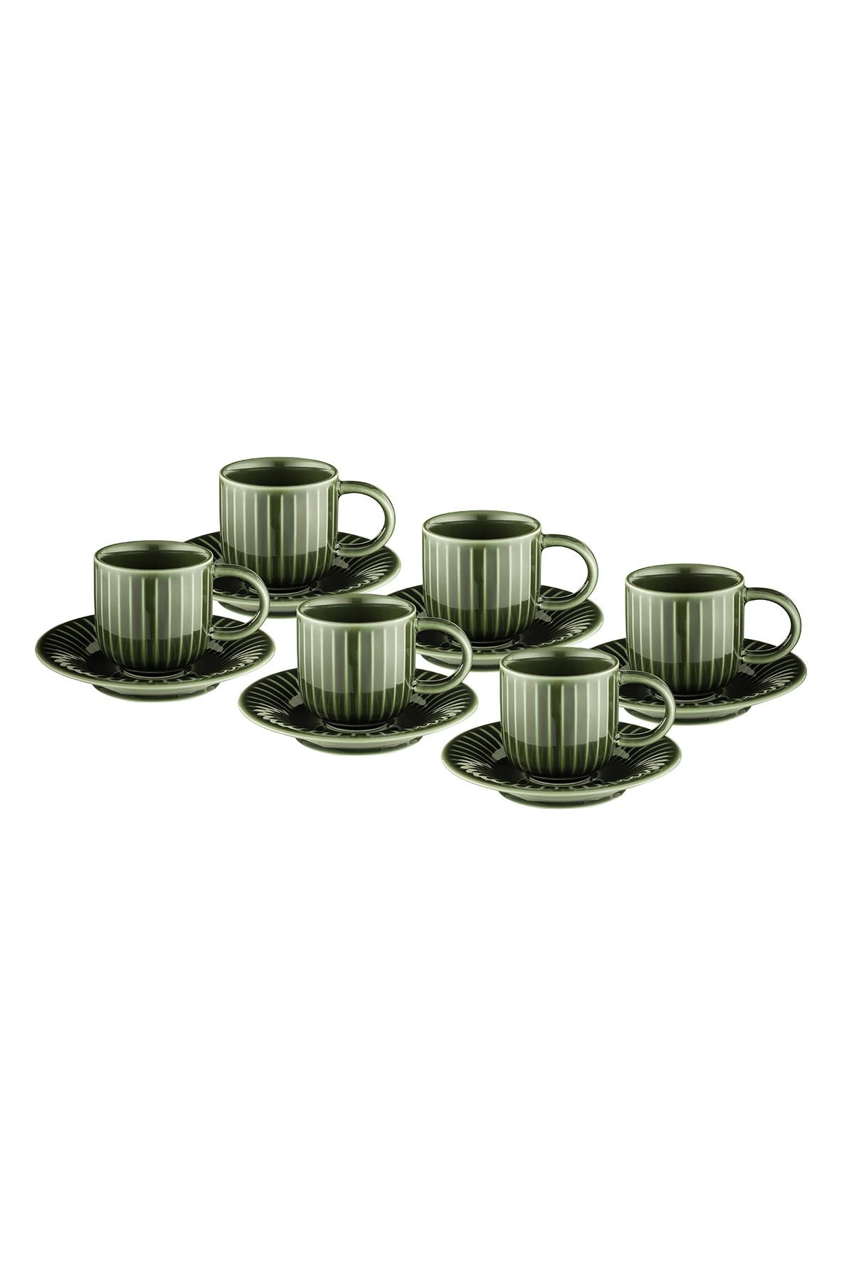 Istanbul Porcelain Lev 6 people coffee cup set green 90 ml