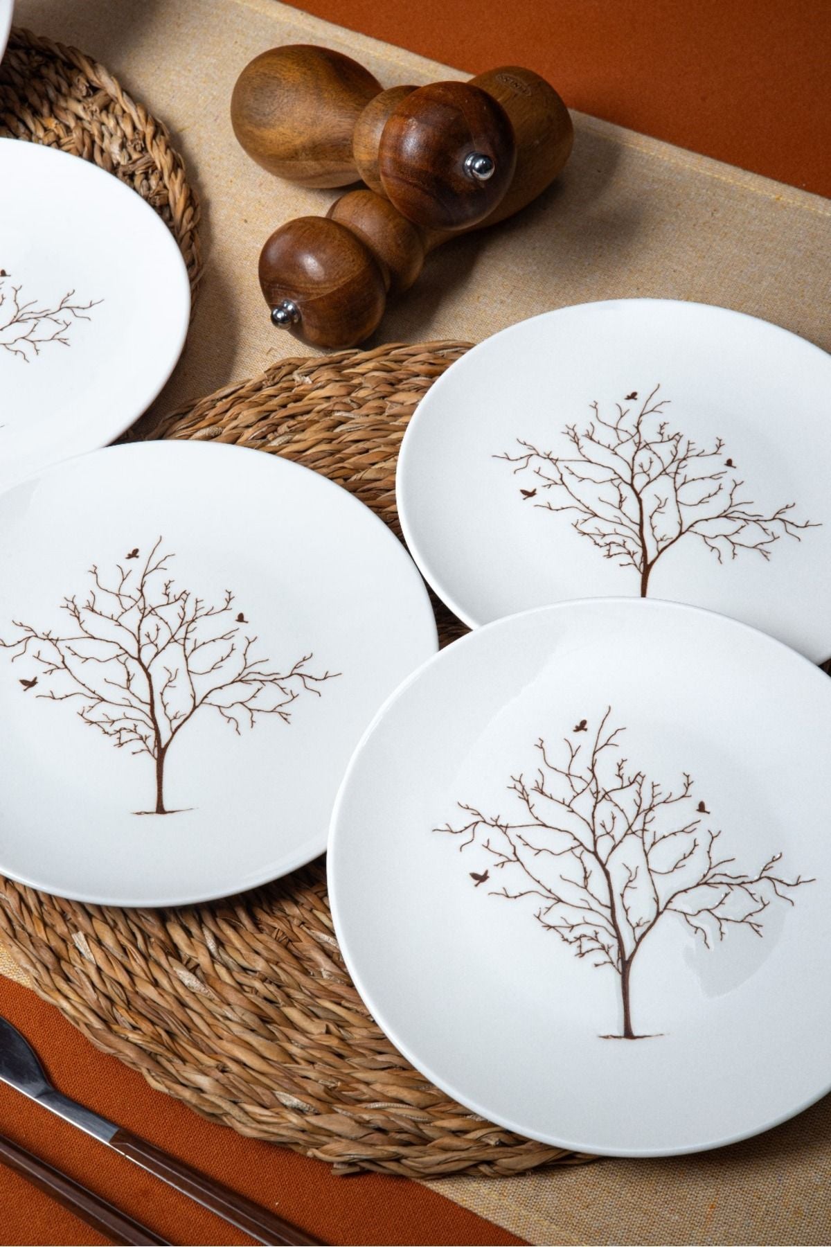 Life Tree 6 Porcelain Port Plate Set