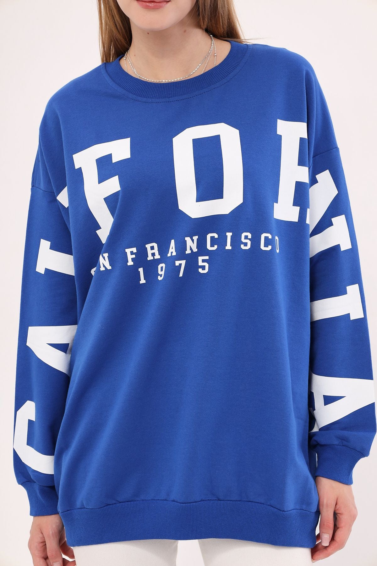 Female Saks Cycling Bike Calıfornia Printed Oversize Sweatshirt ARM-25K001023
