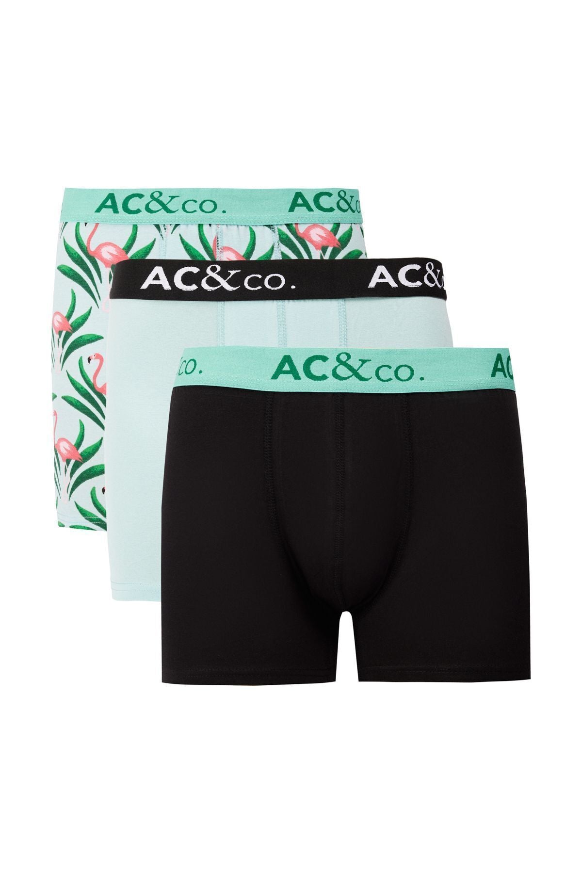 Men's Black-Fare Cotton Flexible Patterned Pattern 3-Boxer Package