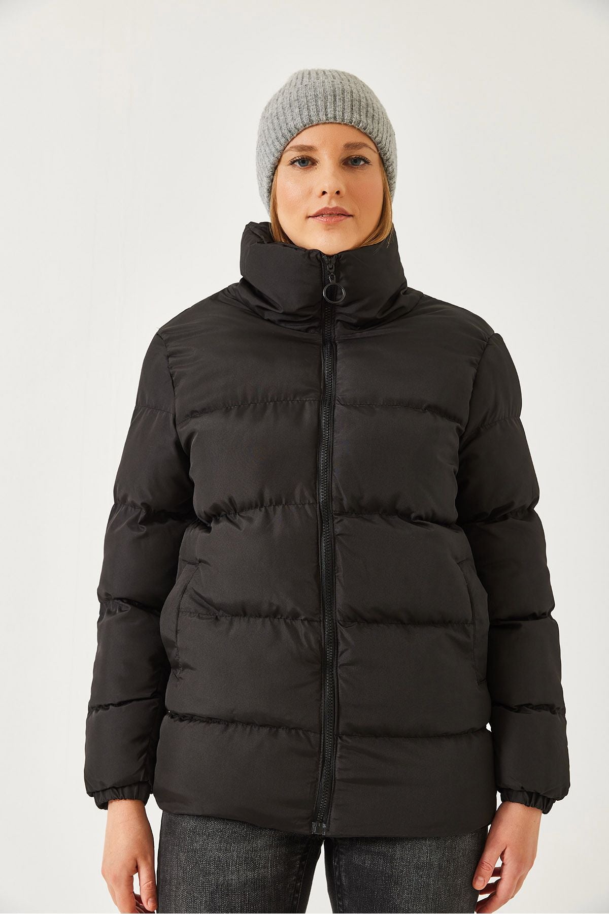 Female Zipper Inflatable Coat 60901016